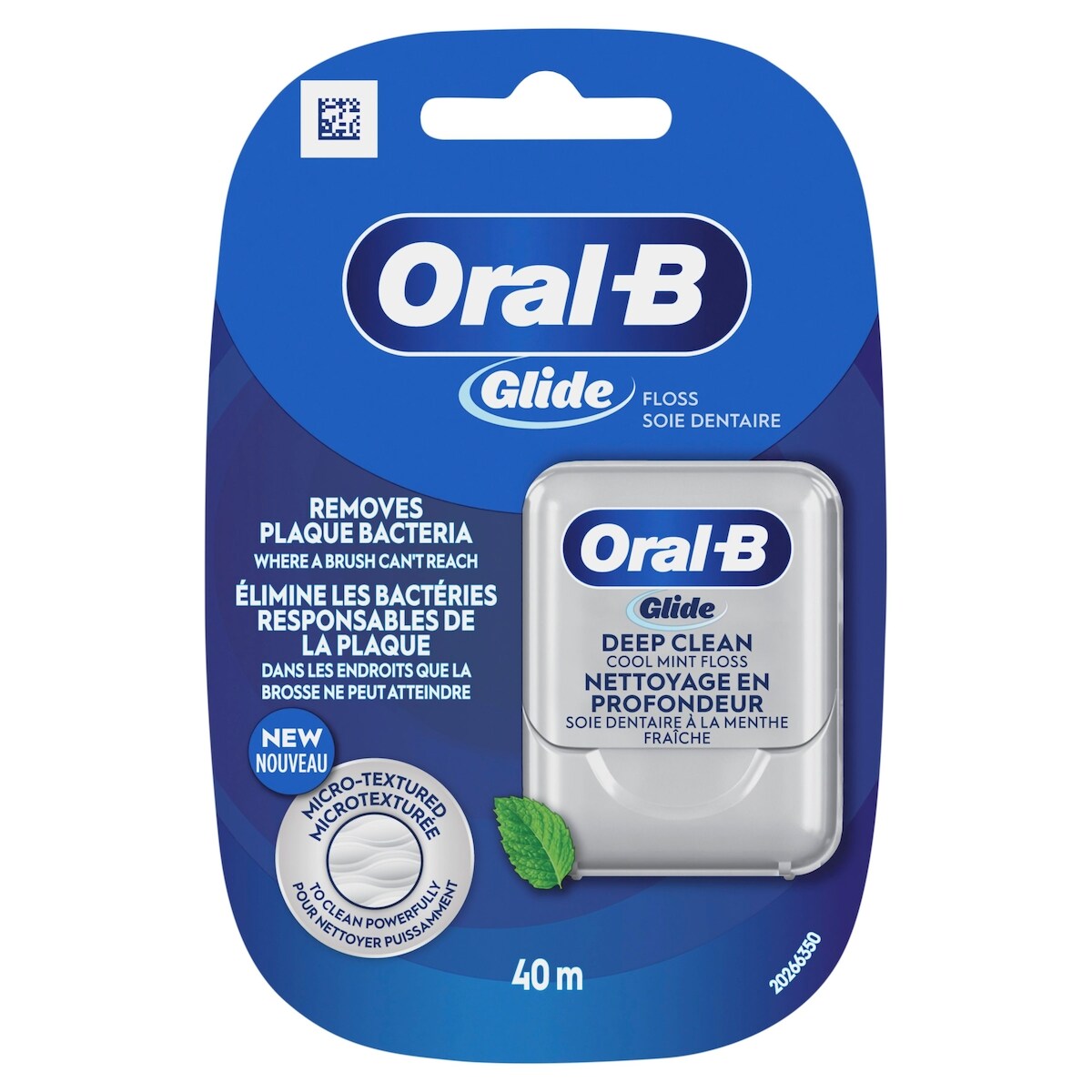 Soie dentaire nettoyage en profondeur menthe fraîche Glide Pro Health, 40m