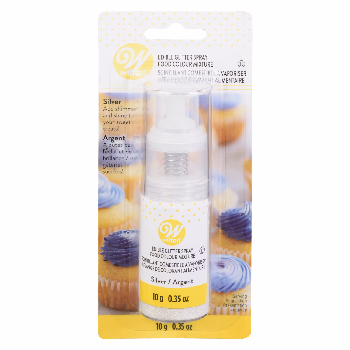 Vaporisateur scintillant comestible, argent
