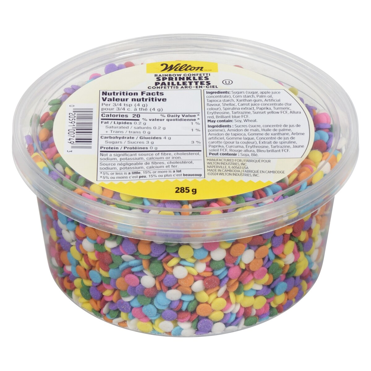 Mélange de paillettes confettis arc-en-ciel, pot de 10,05 oz