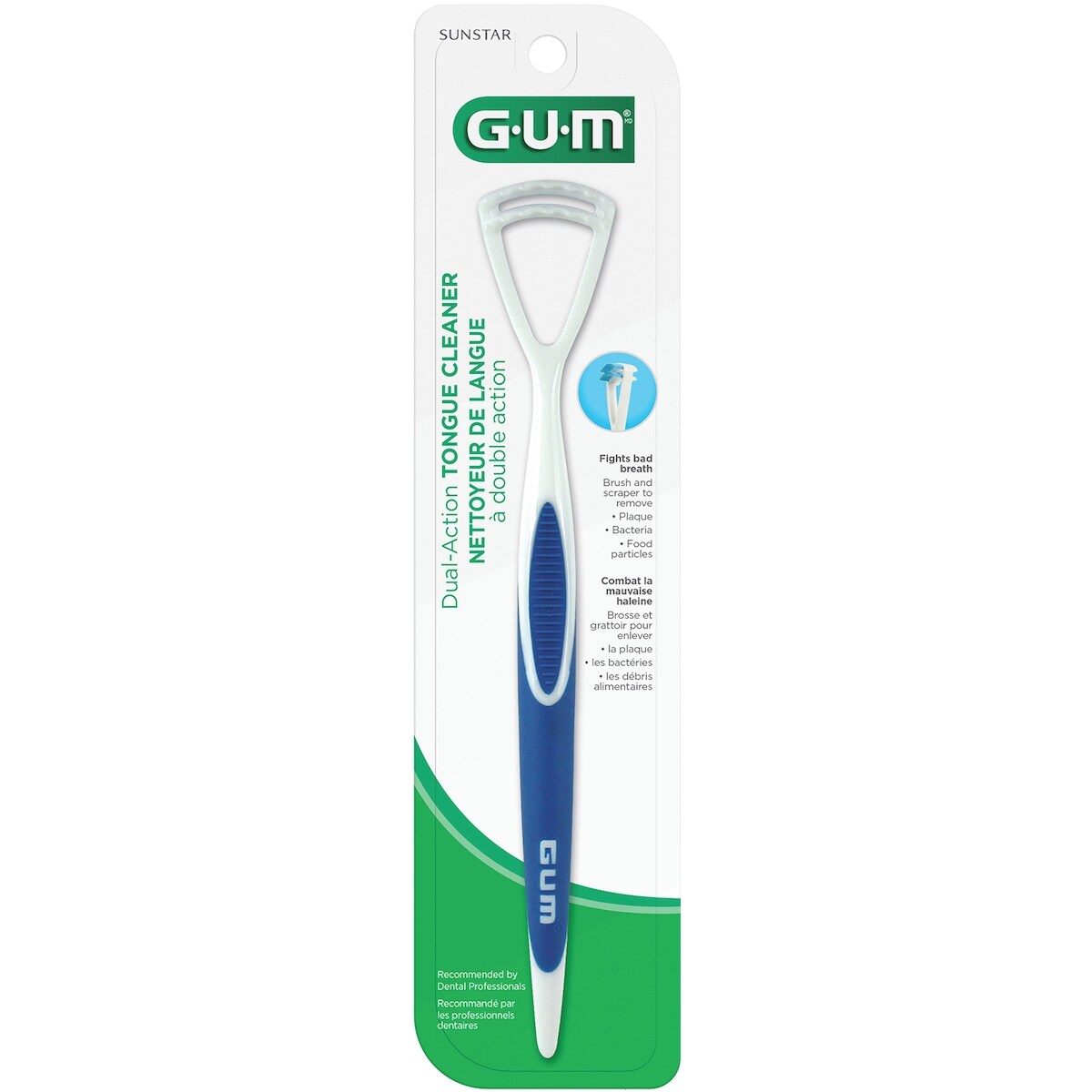 Nettoyeur de langue à double action, brosse et grattoir