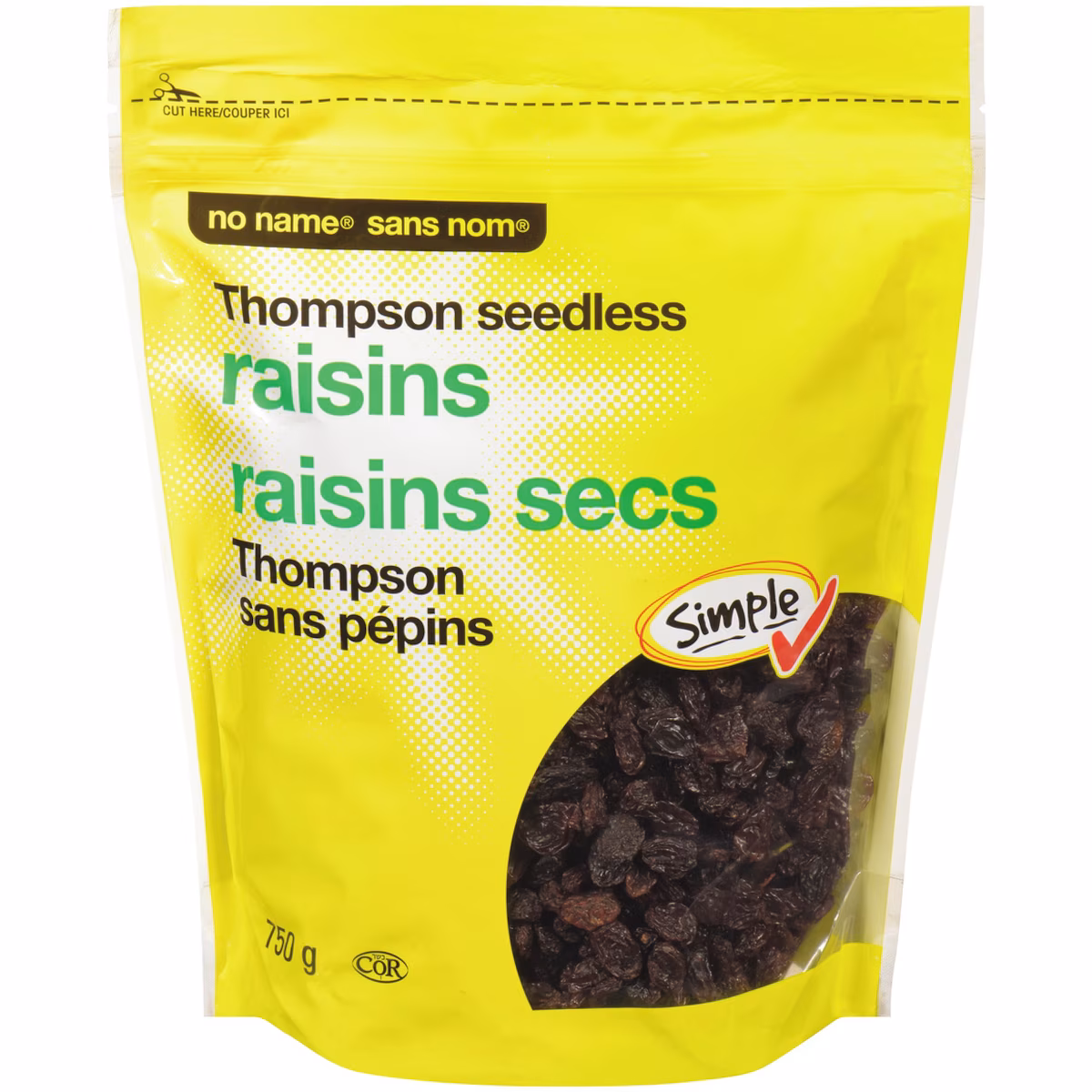 Raisins secs Thompson sans pépins