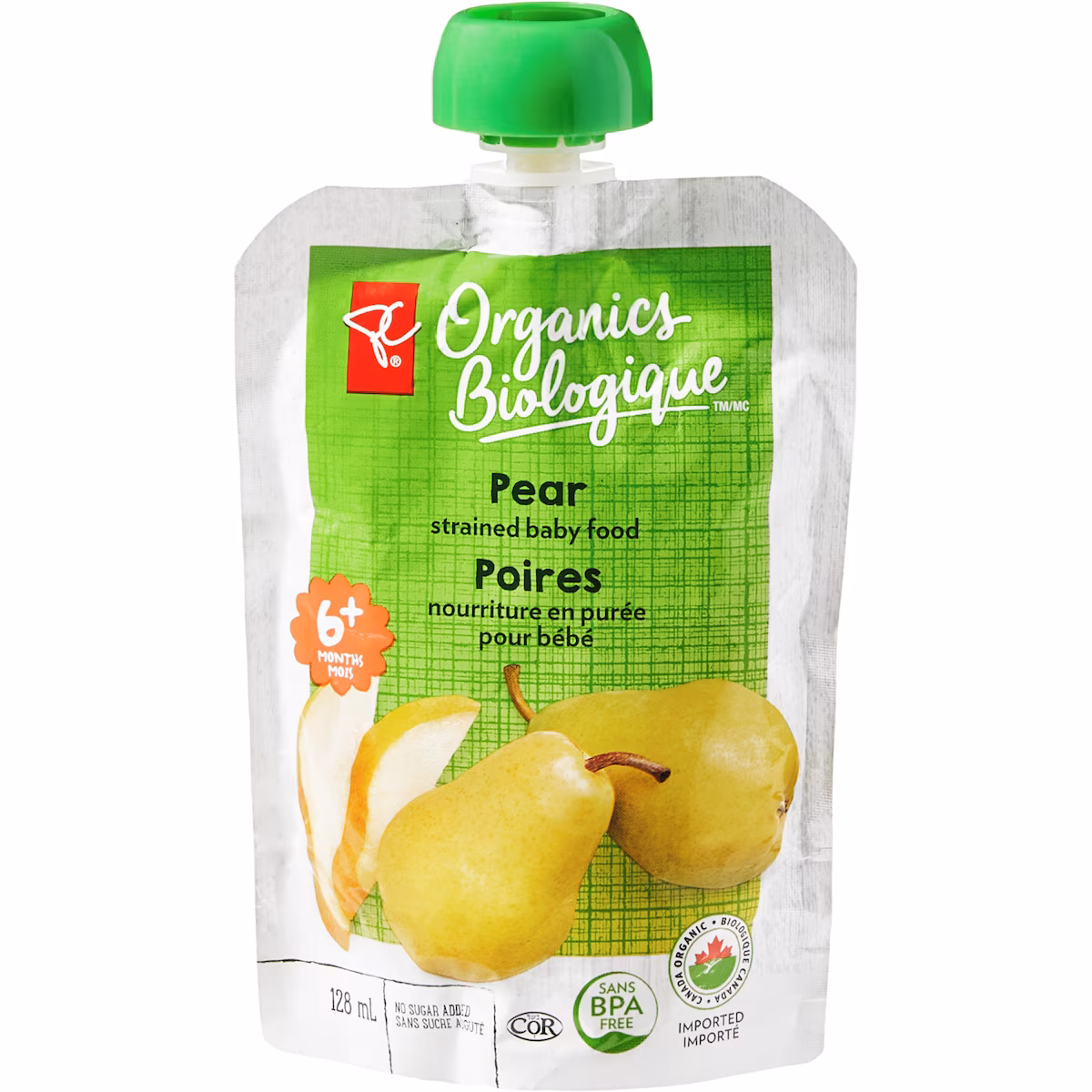 Nourriture en purée pour bébés poire