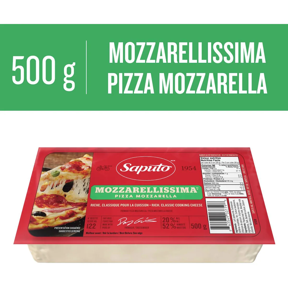 Fromage mozzarella à pizza Mozzarellissima™