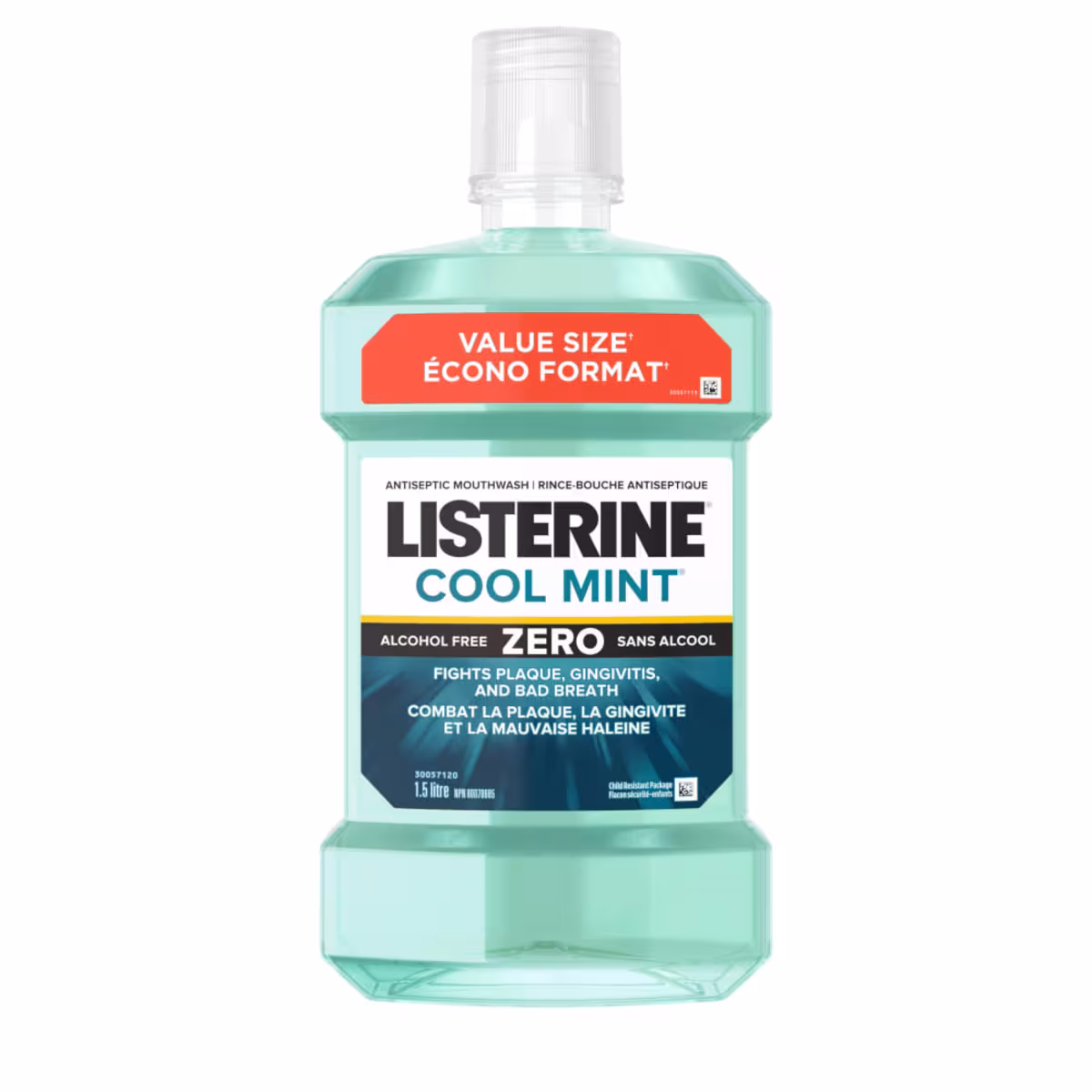 Rince-bouche antiseptique Zero, Menthe légère, Sans alcool
