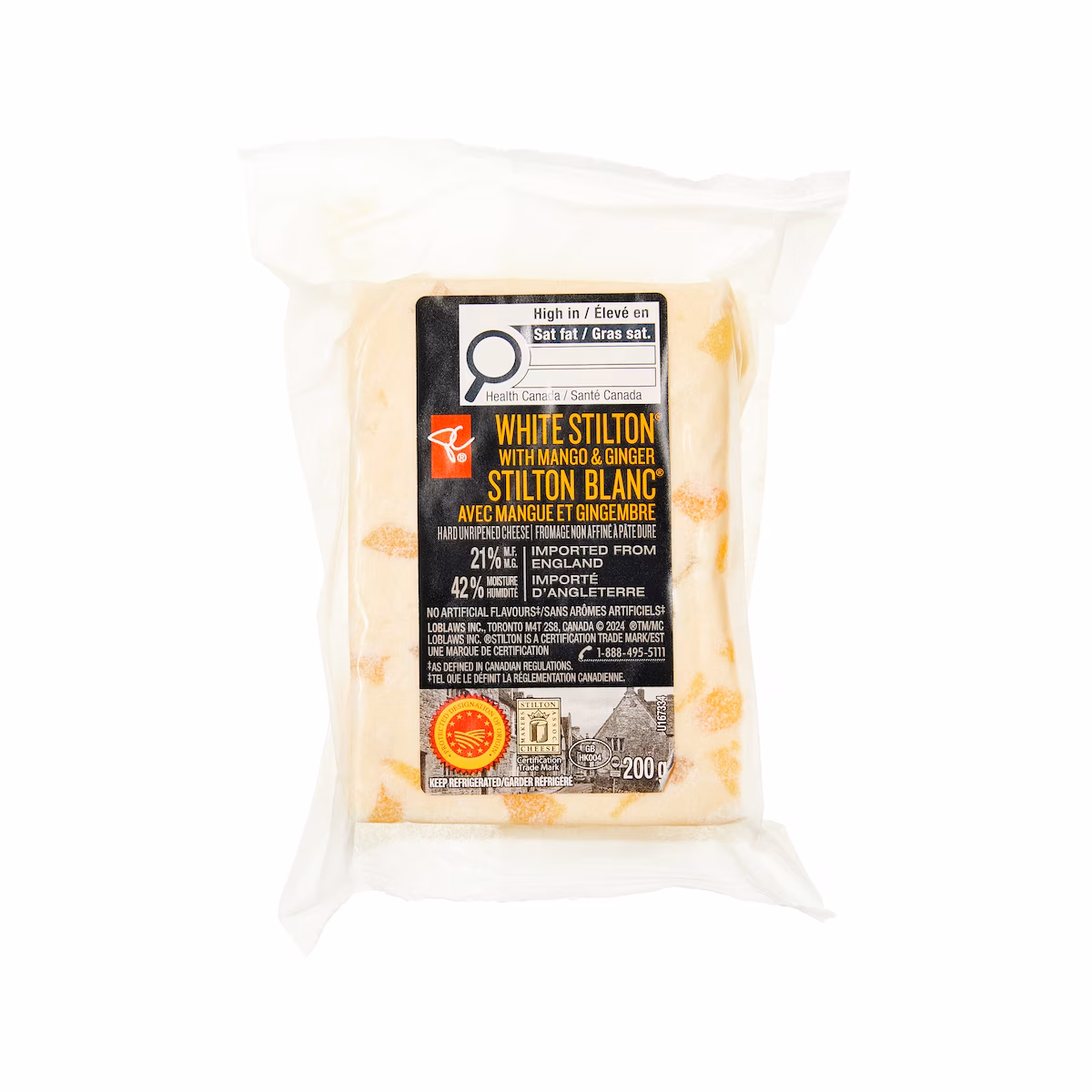 Fromage Non Affiné À Pâte Ferme Stilton Blanc Avec Mangue Et Gingembre