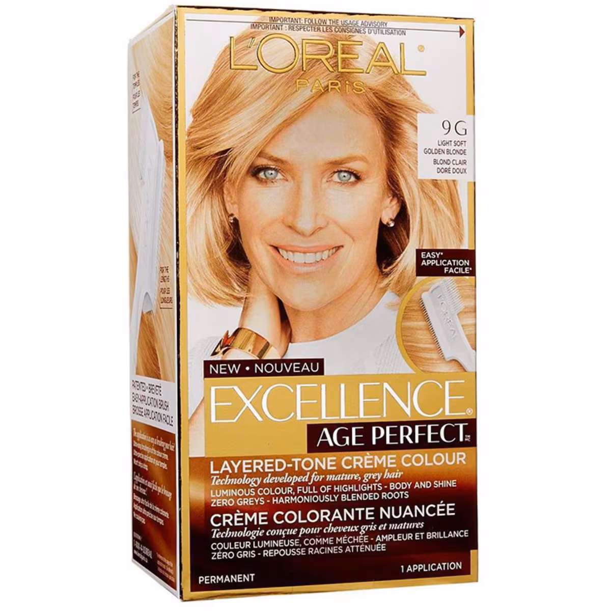 Colorant capillaire Excellence Age Perfect 9G blond clair doré doux