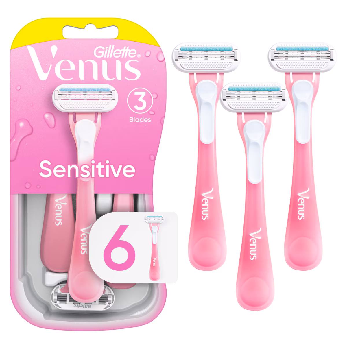 Rasoir jetable pour femmes Sensible, 6 unités