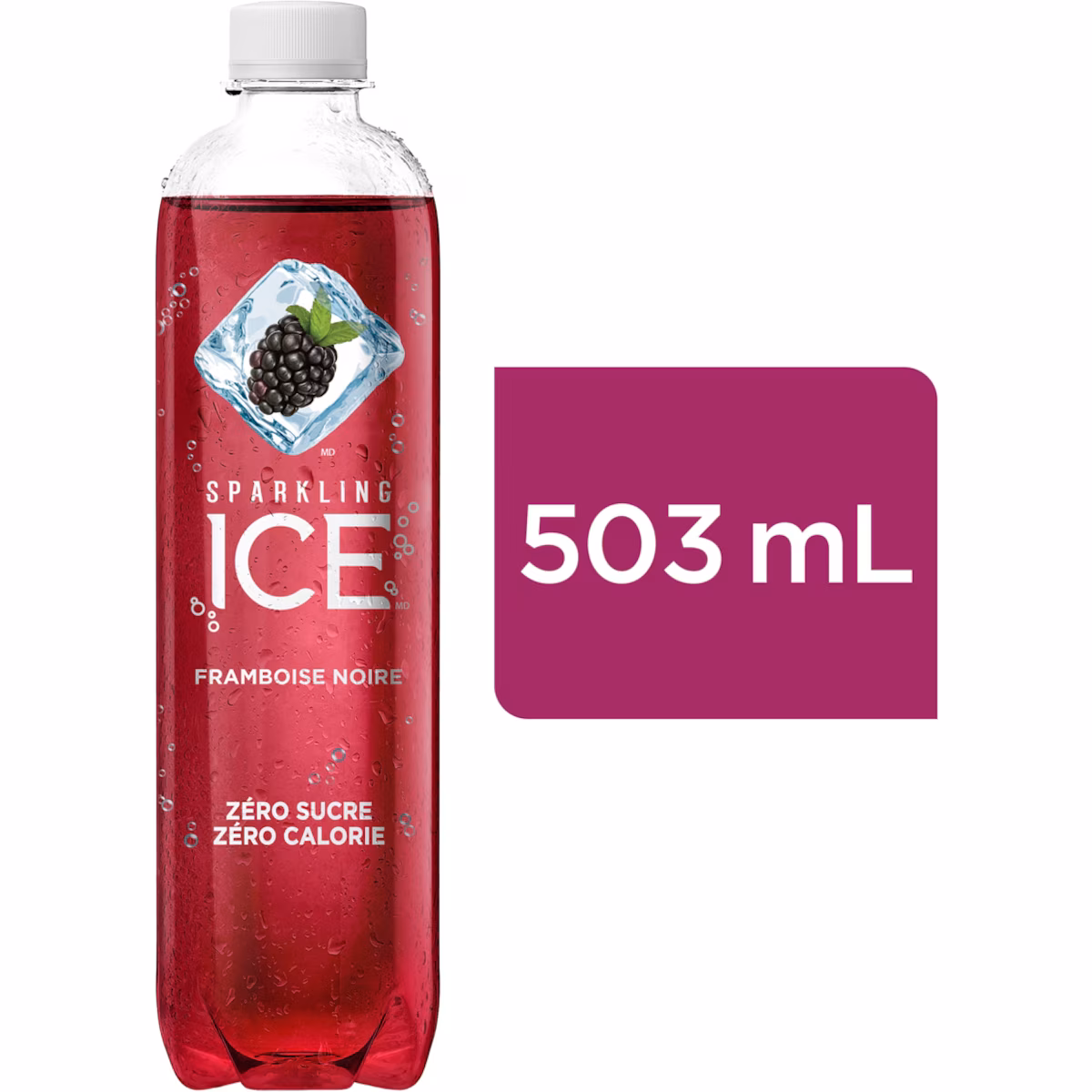 Boisson pétillante à saveur de framboise noire