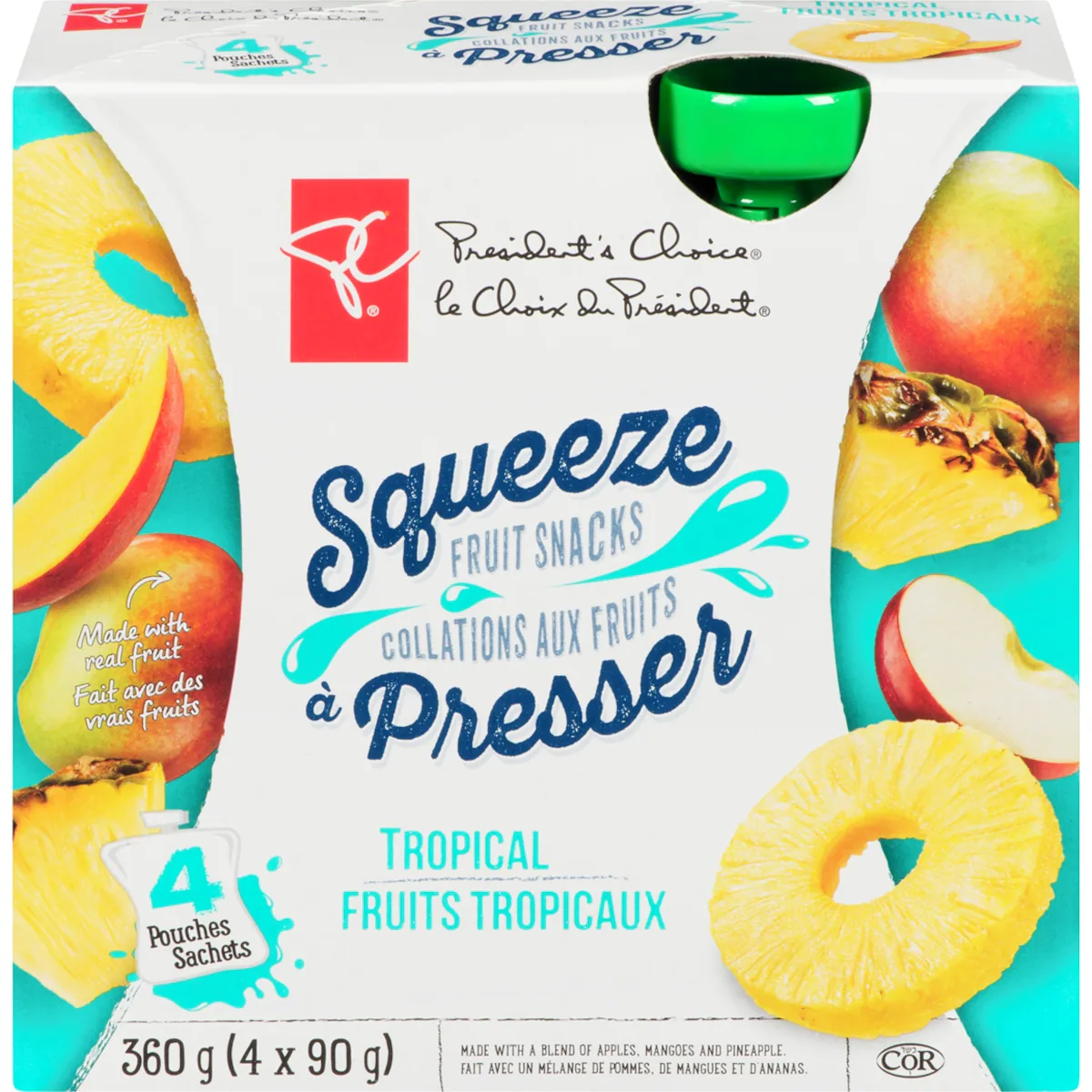 Collations à presser aux fruits tropicaux