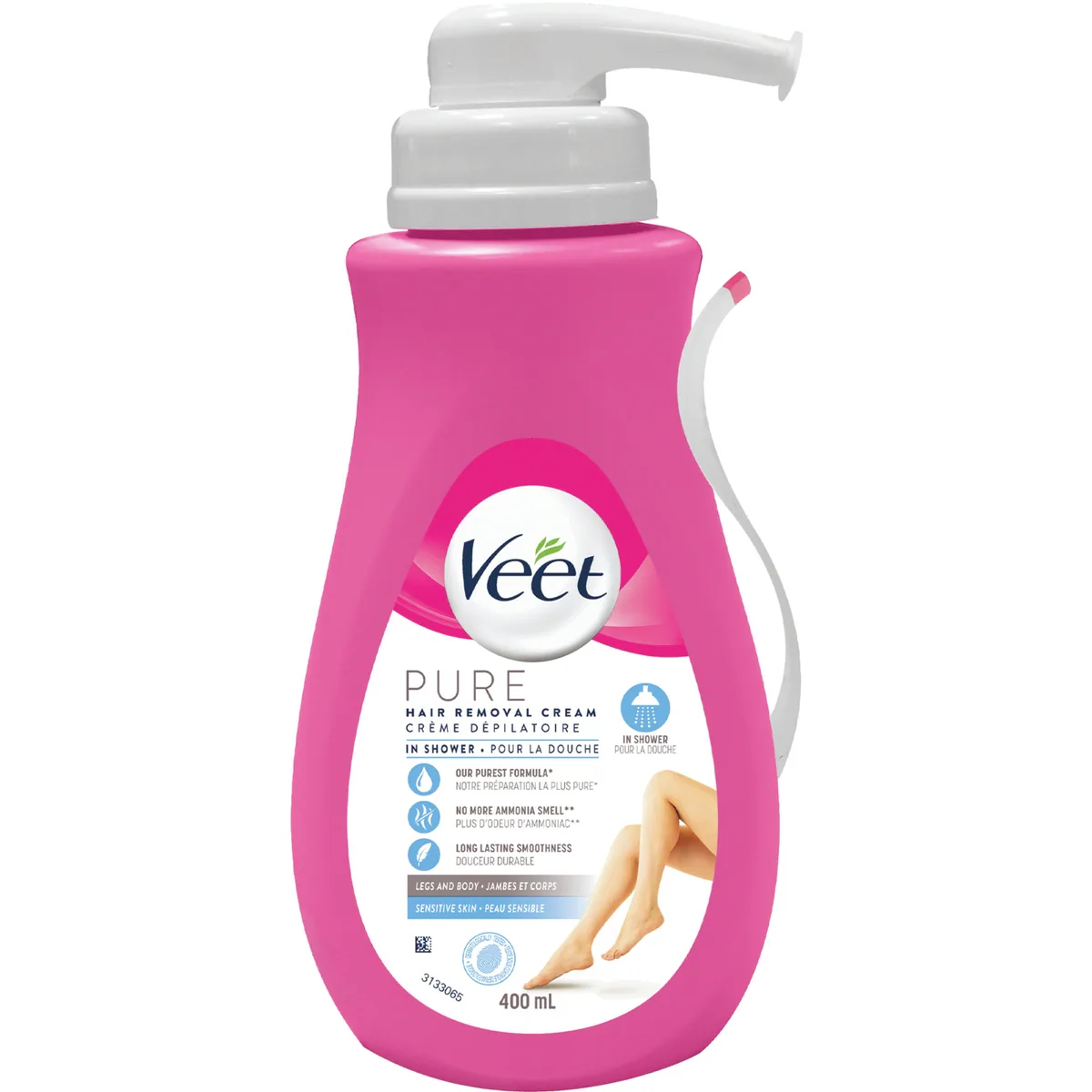 Pure crème dépilatoire pour la douche, peau sensible