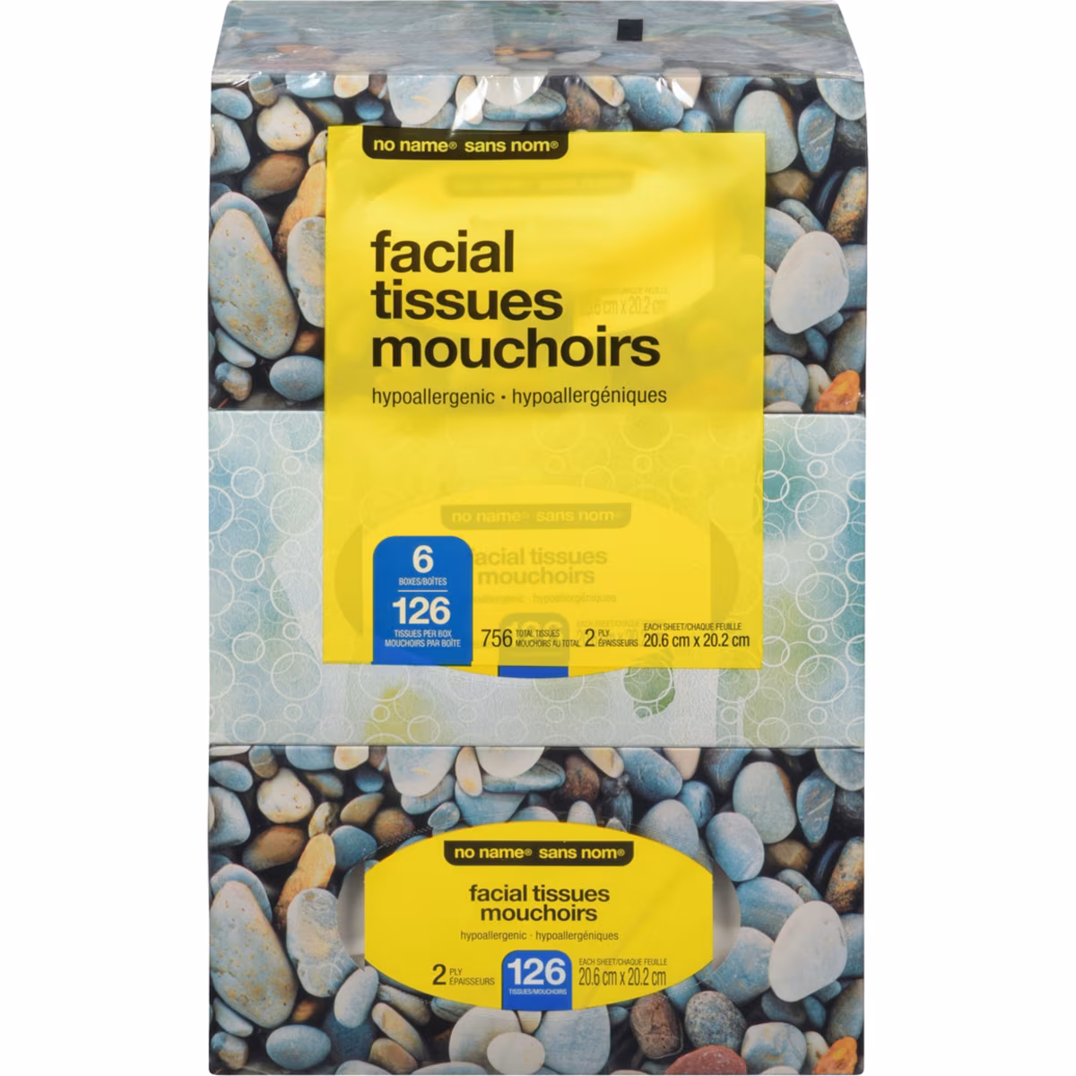 Mouchoirs hypoallergéniques 2 épaisseurs, 126 feuilles
