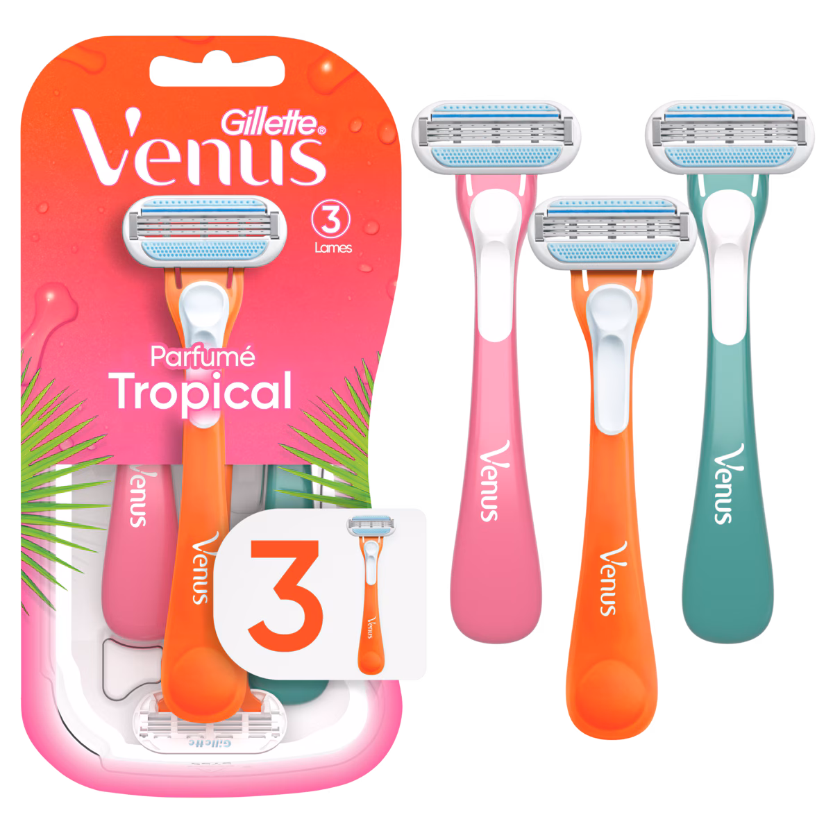 Rasoir jetable pour femmes Tropical, 3unités