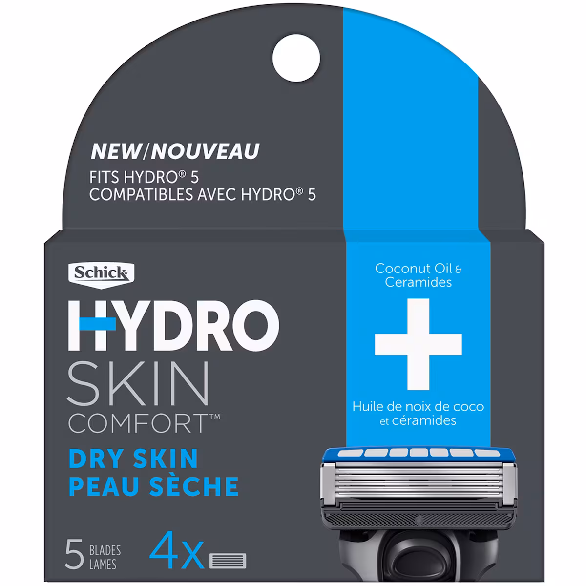 Emballage de 4 cartouches de lames pour hommes Hydro pour peau lisse