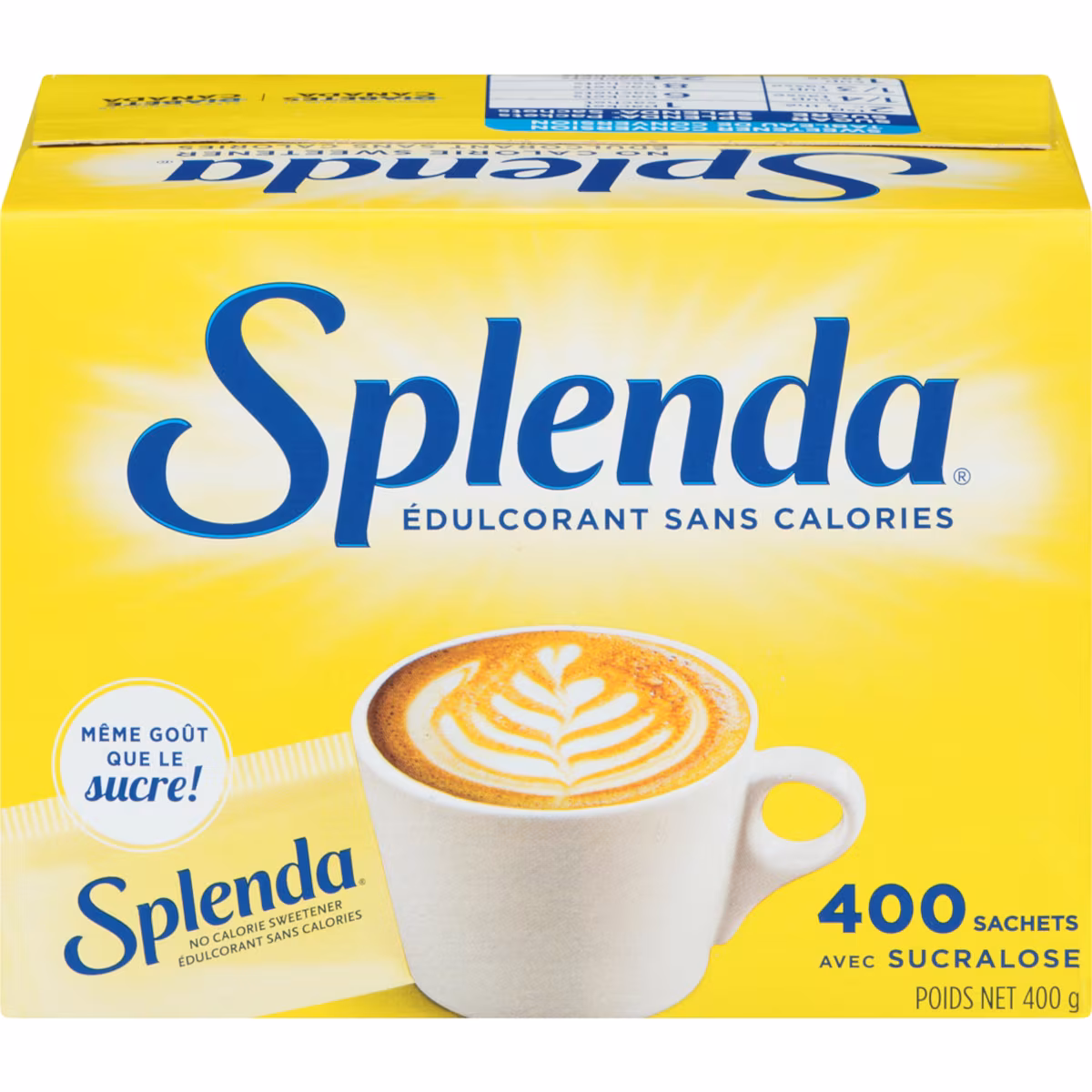 Sachets d'édulcorant sans Calorie