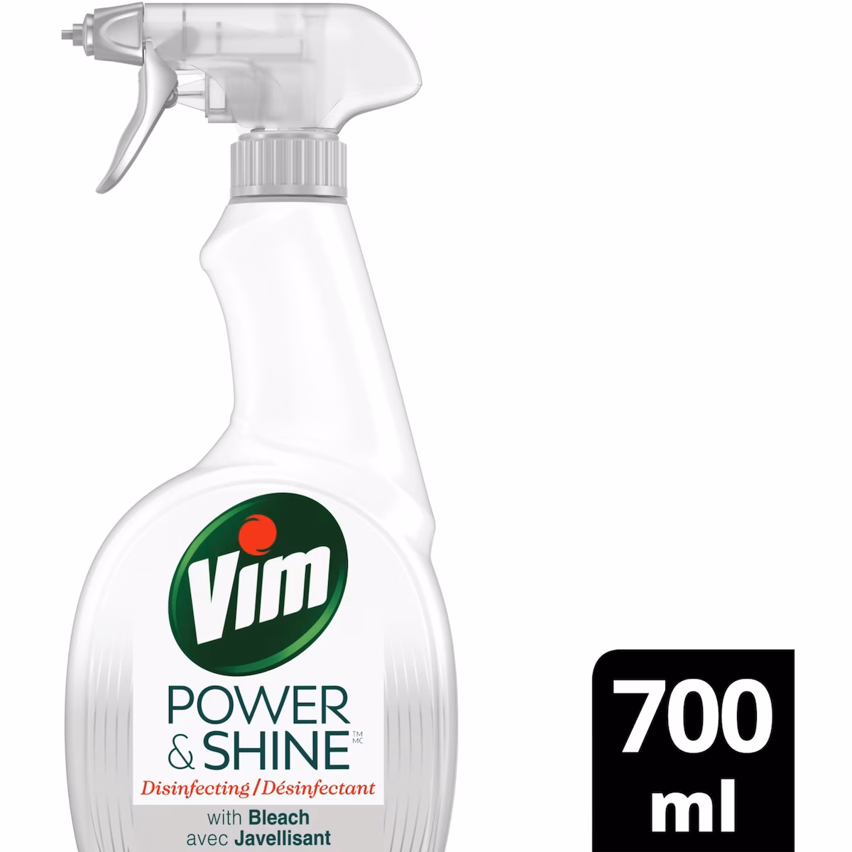 Nettoyant désinfectant avec javellisant Power & Shine multi-usage élimine les taches tenaces et tue 99,99 % des virus et des bactéries