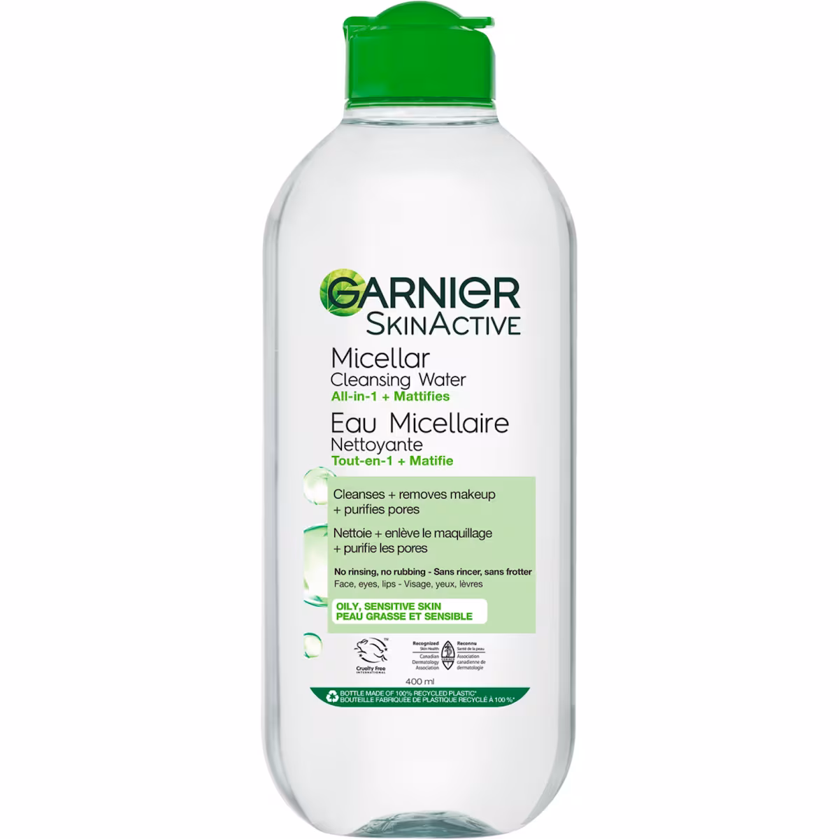 Eau Micellaire Nettoyante tout en 1 pour les peuax grasses