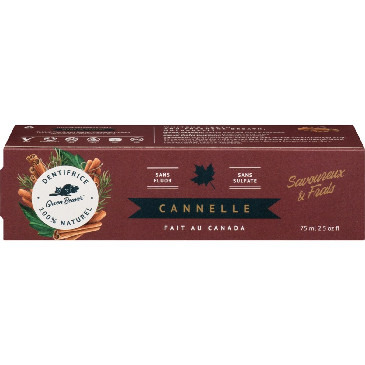 Dentifrice Naturel Cannelle 75 ml