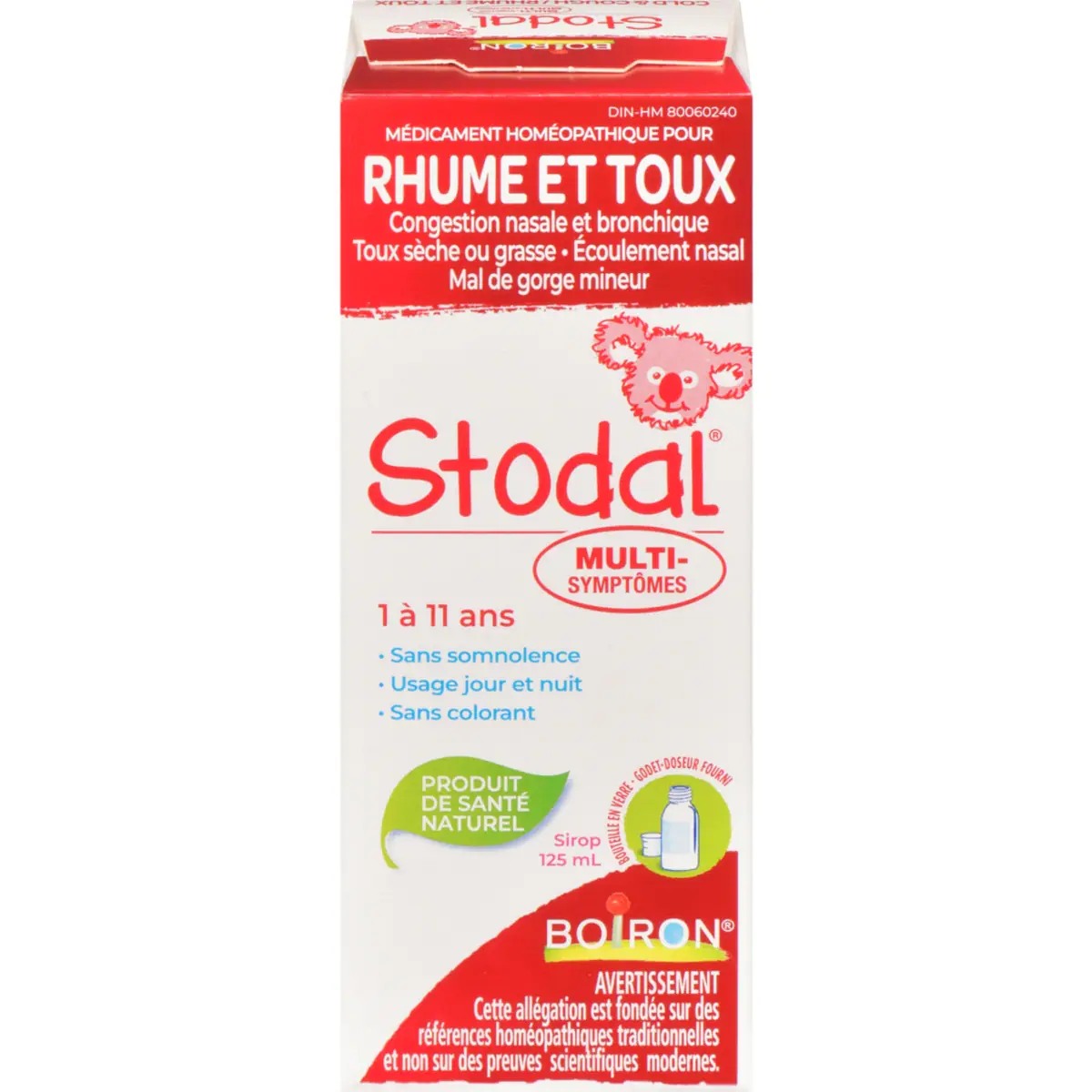 Sirop homéopatique pour le rhume et la toux, Enfants de 1 à 11 ans