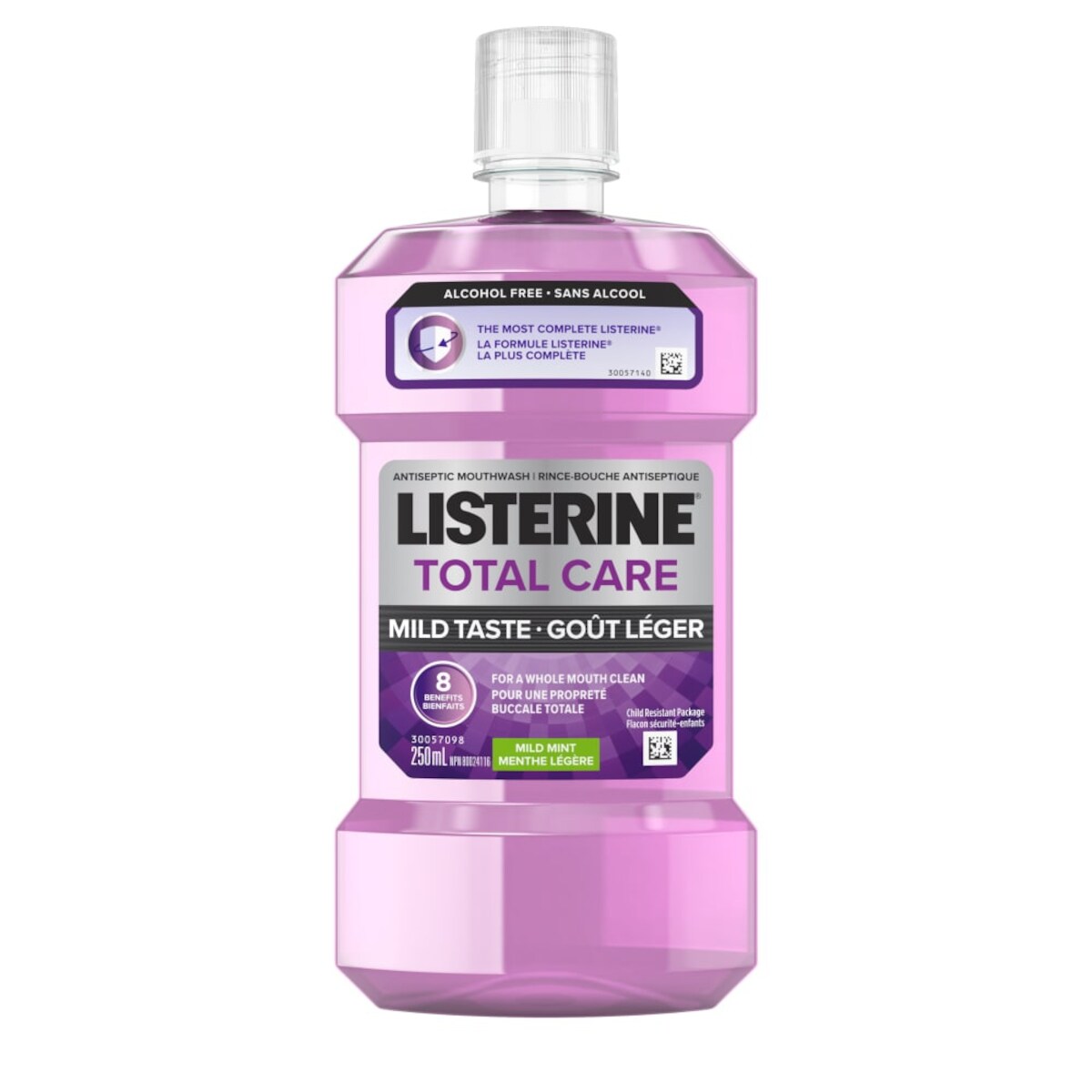 Rince-bouche antiseptique Total Care Zero, Menthe légère, Sans alcool