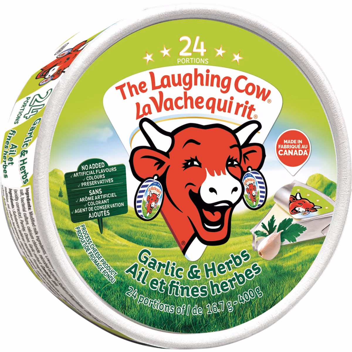 La Vache qui Rit Produit de Fromage Fondu Ail & Fines Herbes 24 Portions de (400 g)
