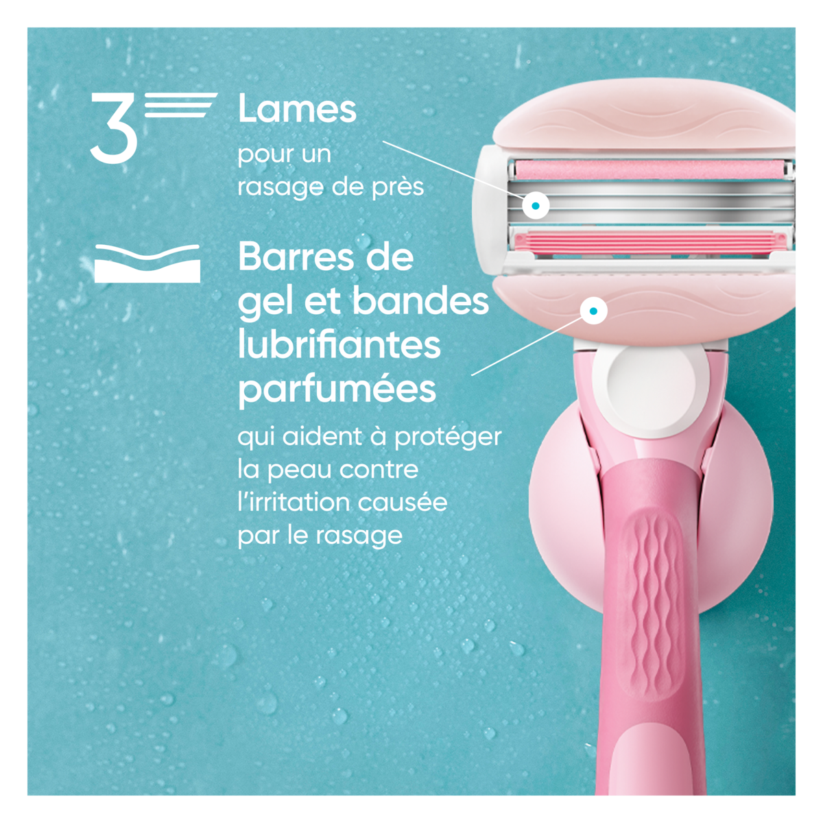 Cartouches de rechange de rasoir ComfortGlide White Tea pour femmes, 6 unités