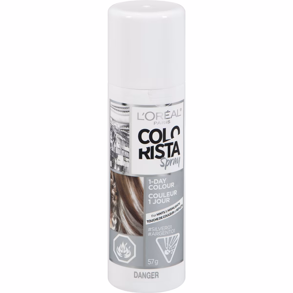 Colorant Colorista Spray, couleur 1jour, argent