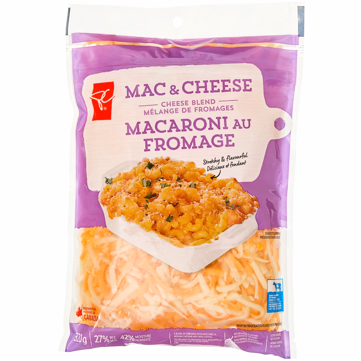 Mélange de fromages râpés pour macaroni au fromage