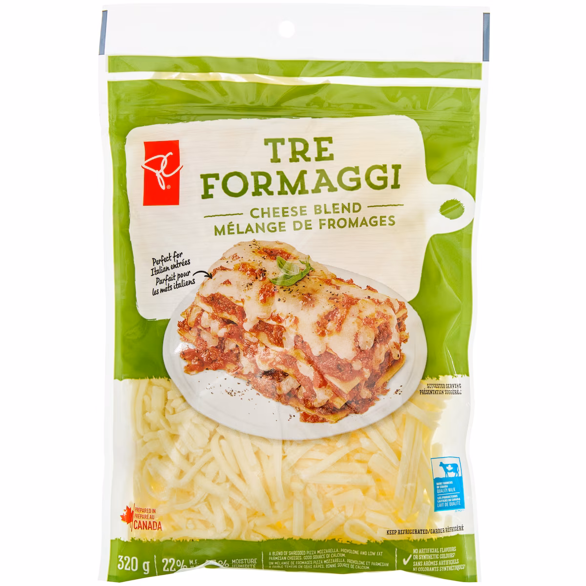 Mélange de fromages râpés Tre Formaggi