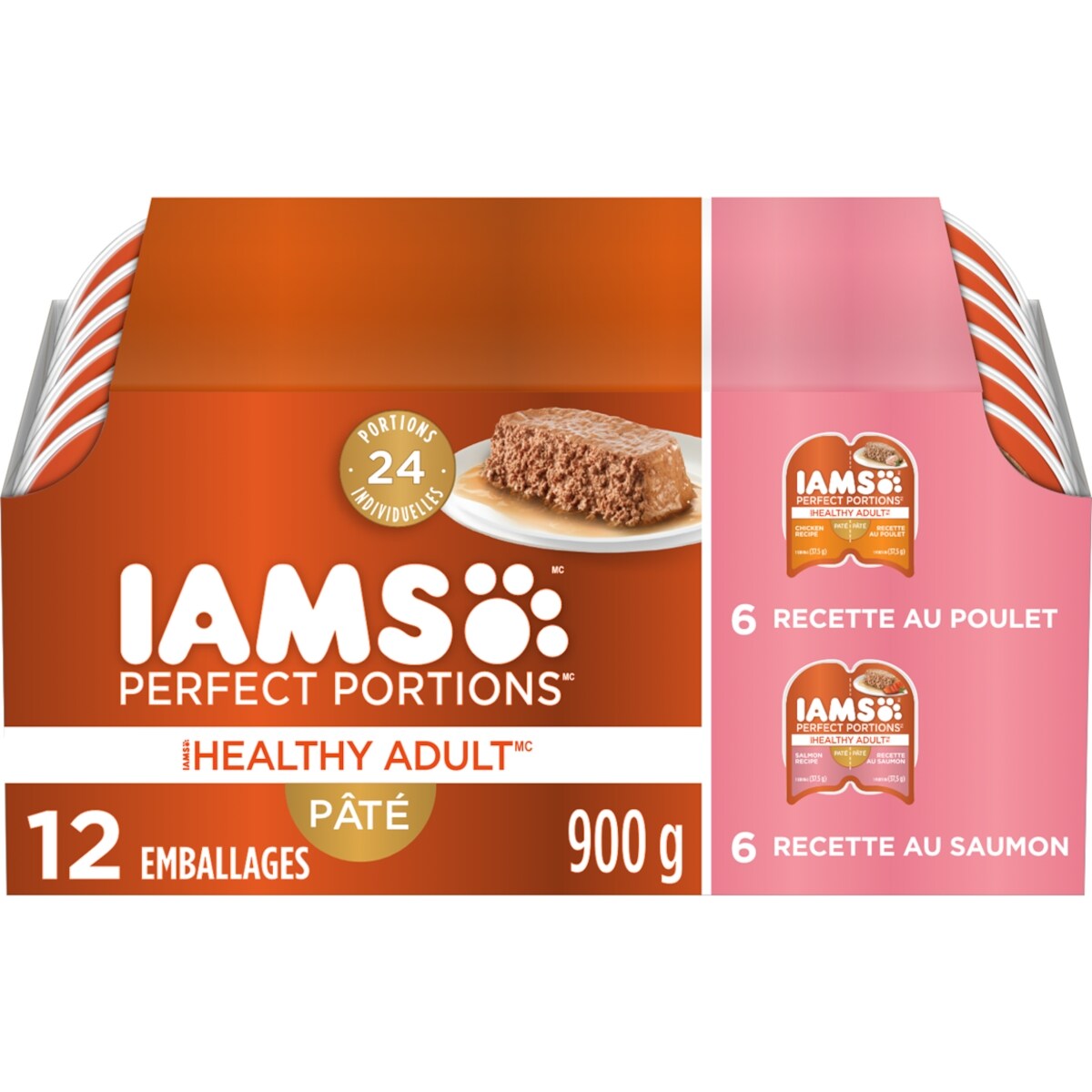 Repas au poulet et au saumon PERFECT PORTIONS pâté en multi-emballage de 12