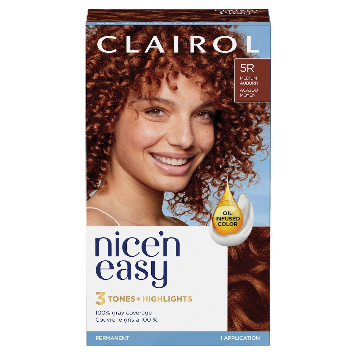 Nice'n Easy 5R Acajou Moyen, Coloration permanente, Couleur d'aspect naturel supérieur