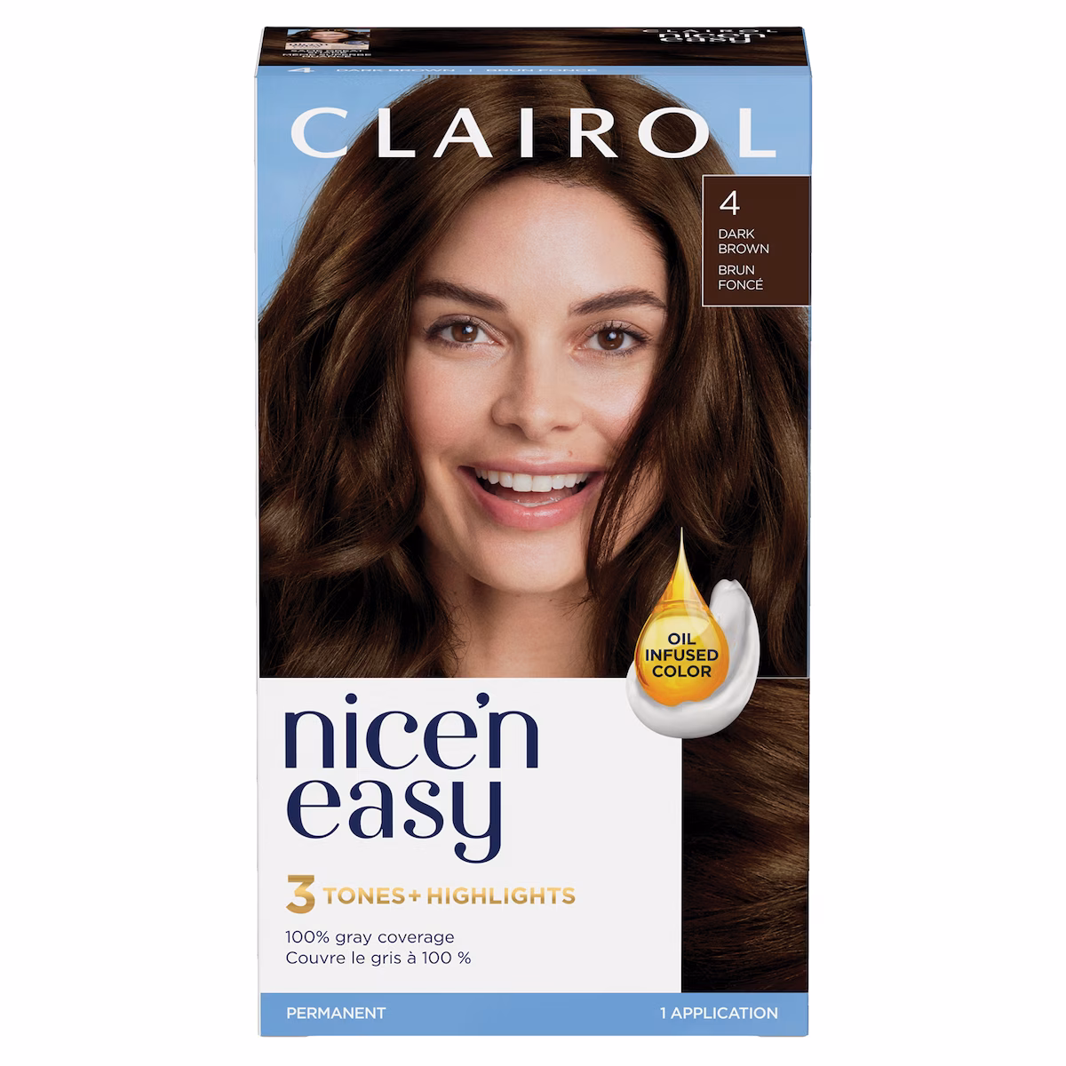 Nice'n Easy 4 Brun Foncé, Coloration permanente, Couleur d'aspect naturel supérieur