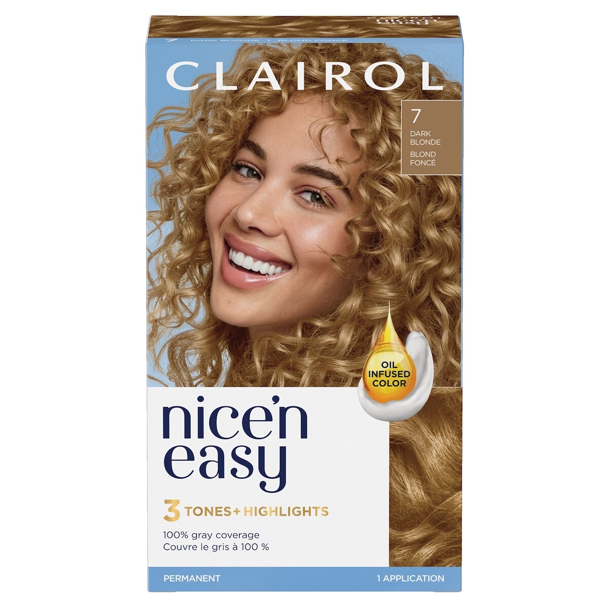 Nice'n Easy 7 Blond Foncé, Coloration permanente, Couleur d'aspect naturel supérieur