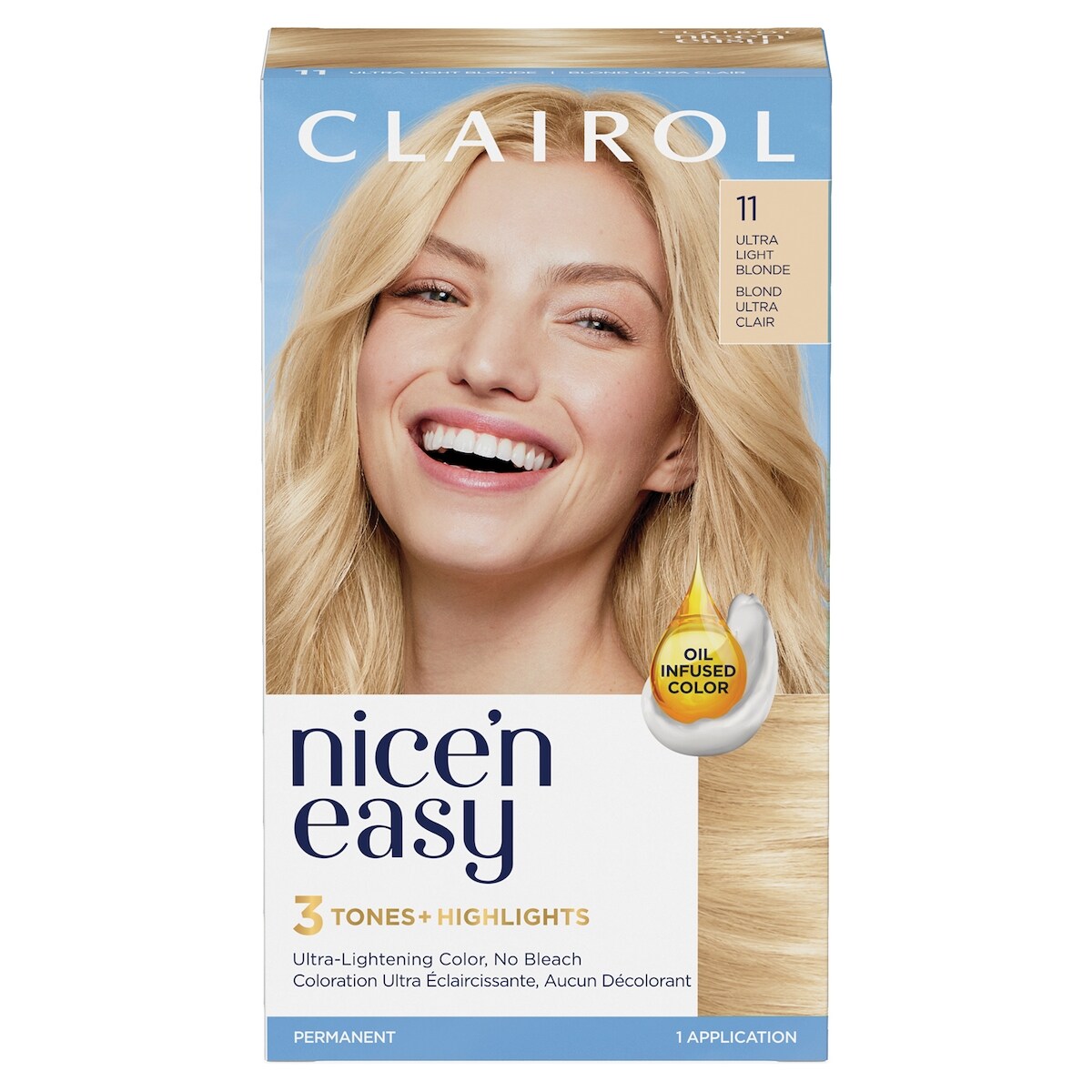 Nice'n Easy 11 Blond Ultra-Clair, Coloration permanente, Couleur d'aspect naturel supérieur