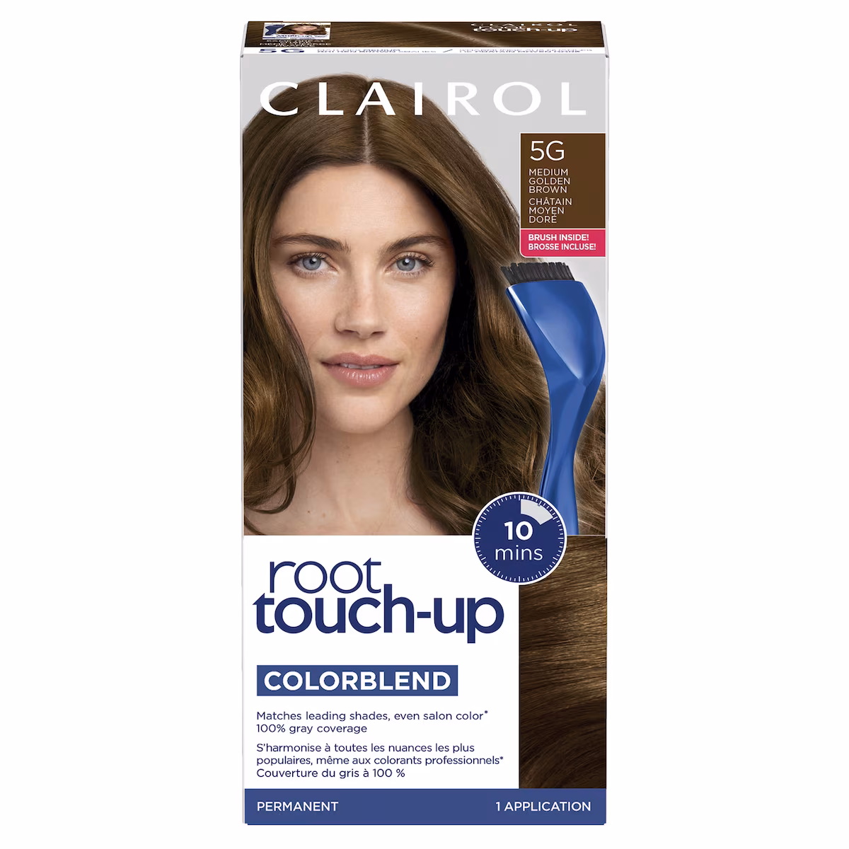 Root Touch-Up 5G Châtain Moyen Doré, Coloration permanente, #1 retouche racines au Canada, Couvre les cheveux gris à 100%