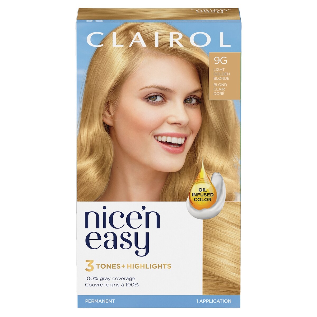 Nice'n Easy 9G Blond Clair Doré, Coloration permanente, Couleur d'aspect naturel supérieur