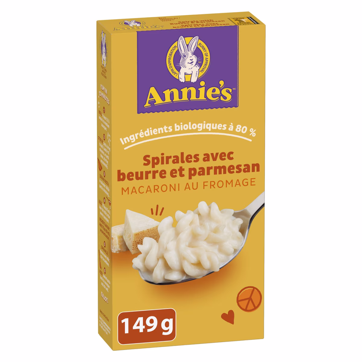 Macaroni au fromage Spirales avec beurre et parmesan