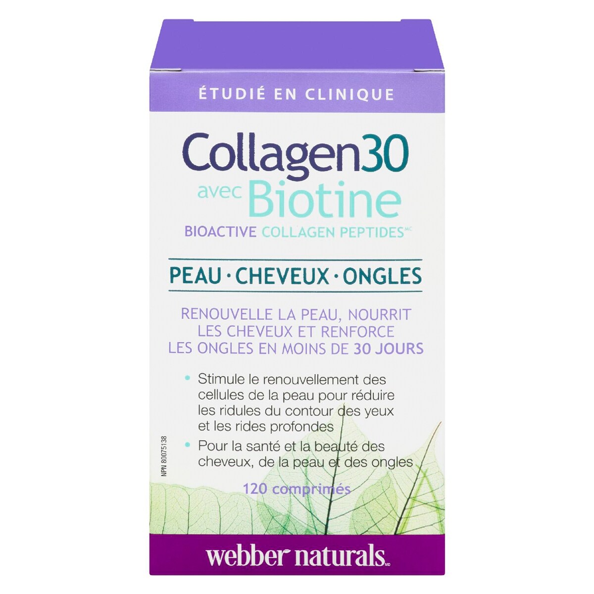 WebberNaturals Collagen30 avec Biotine 120 Comprimés