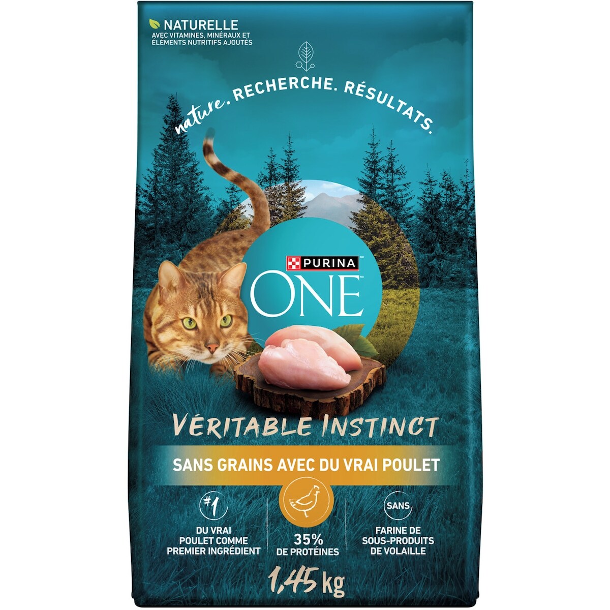 ONE Véritable Instinct sans Grains Poulet, Nourriture Sèche pour Chats
