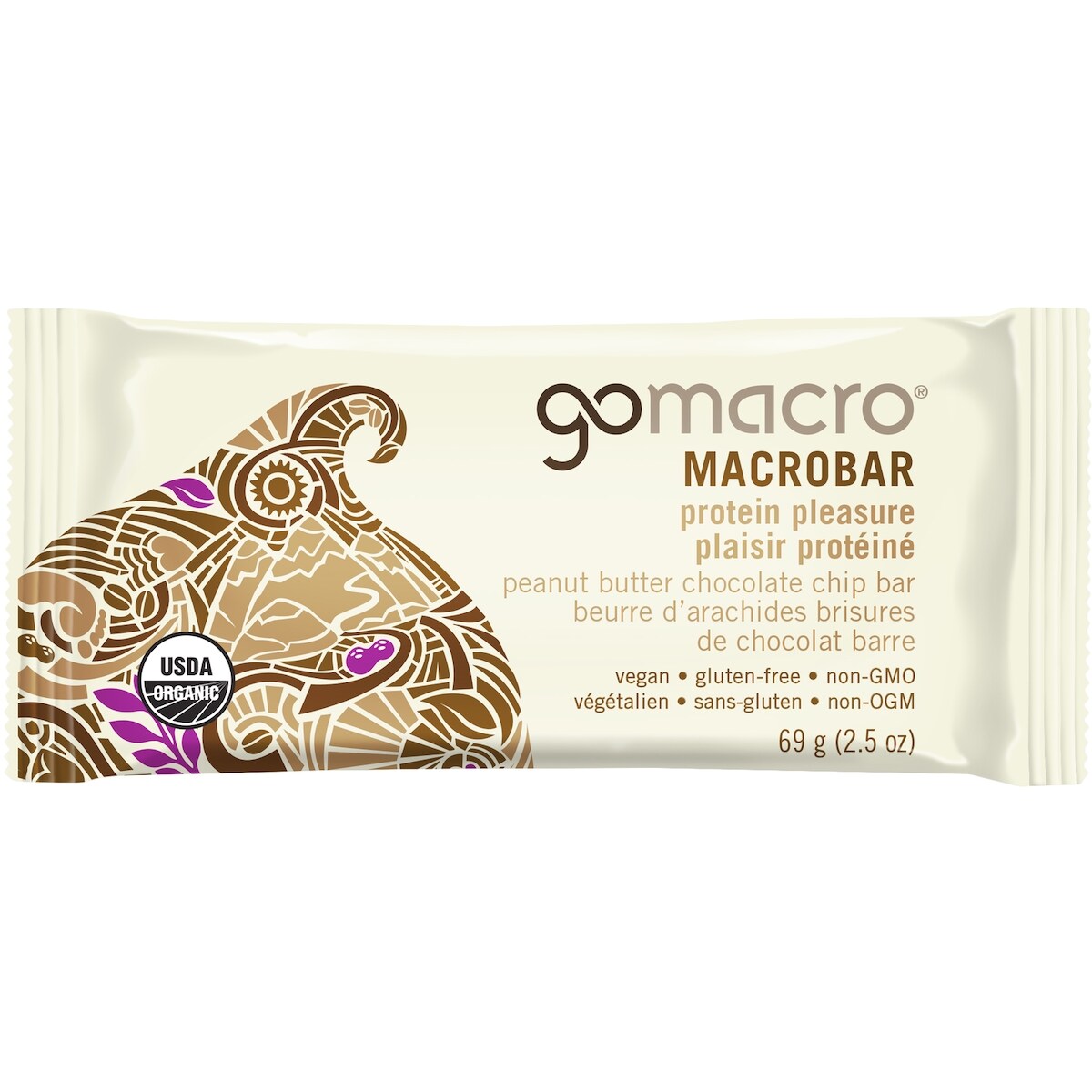 Macrobar Beurre d'Arachides et Brisures de Chocolat Barre 69 g