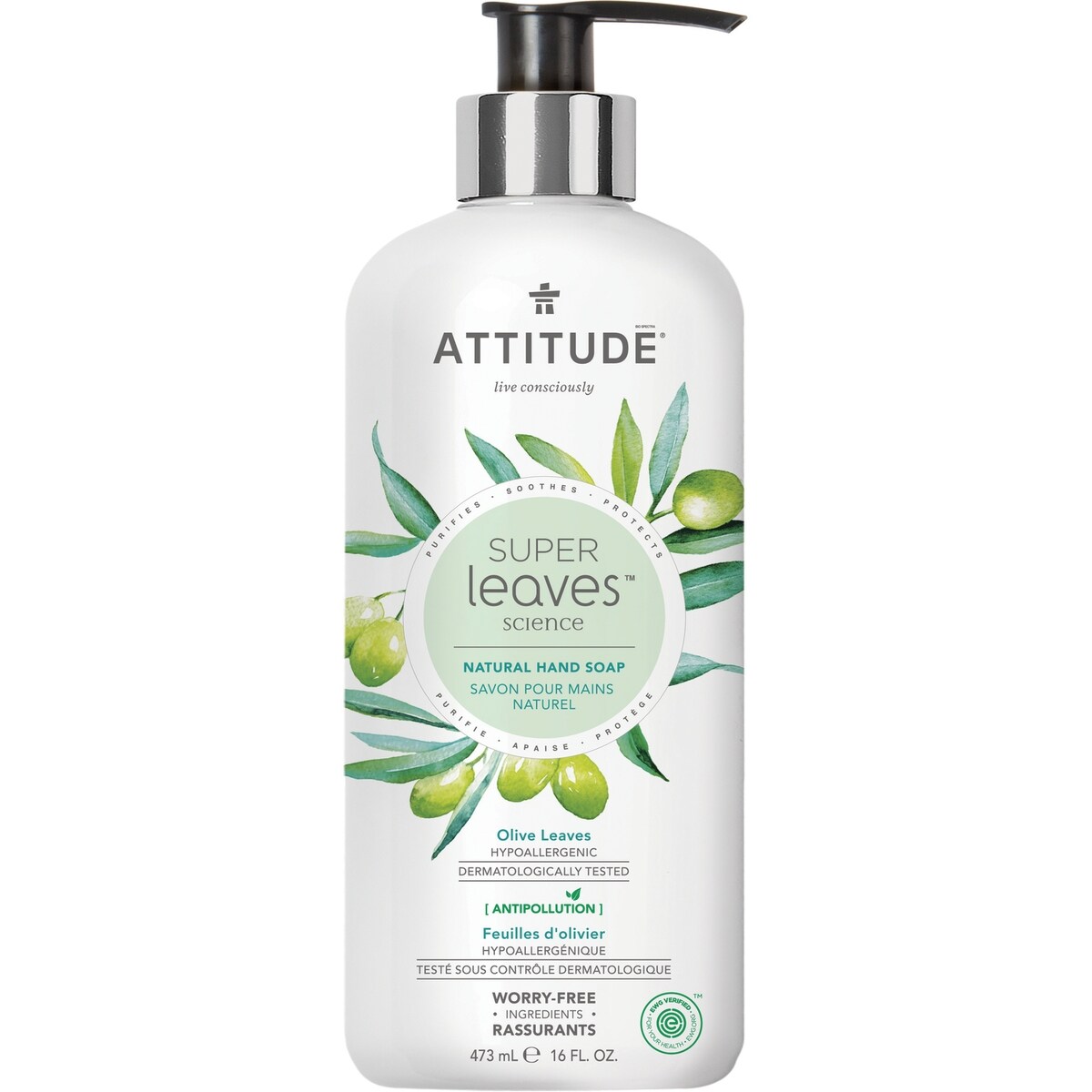 Savon pour les mains naturel Super Leaves, feuilles dolivier