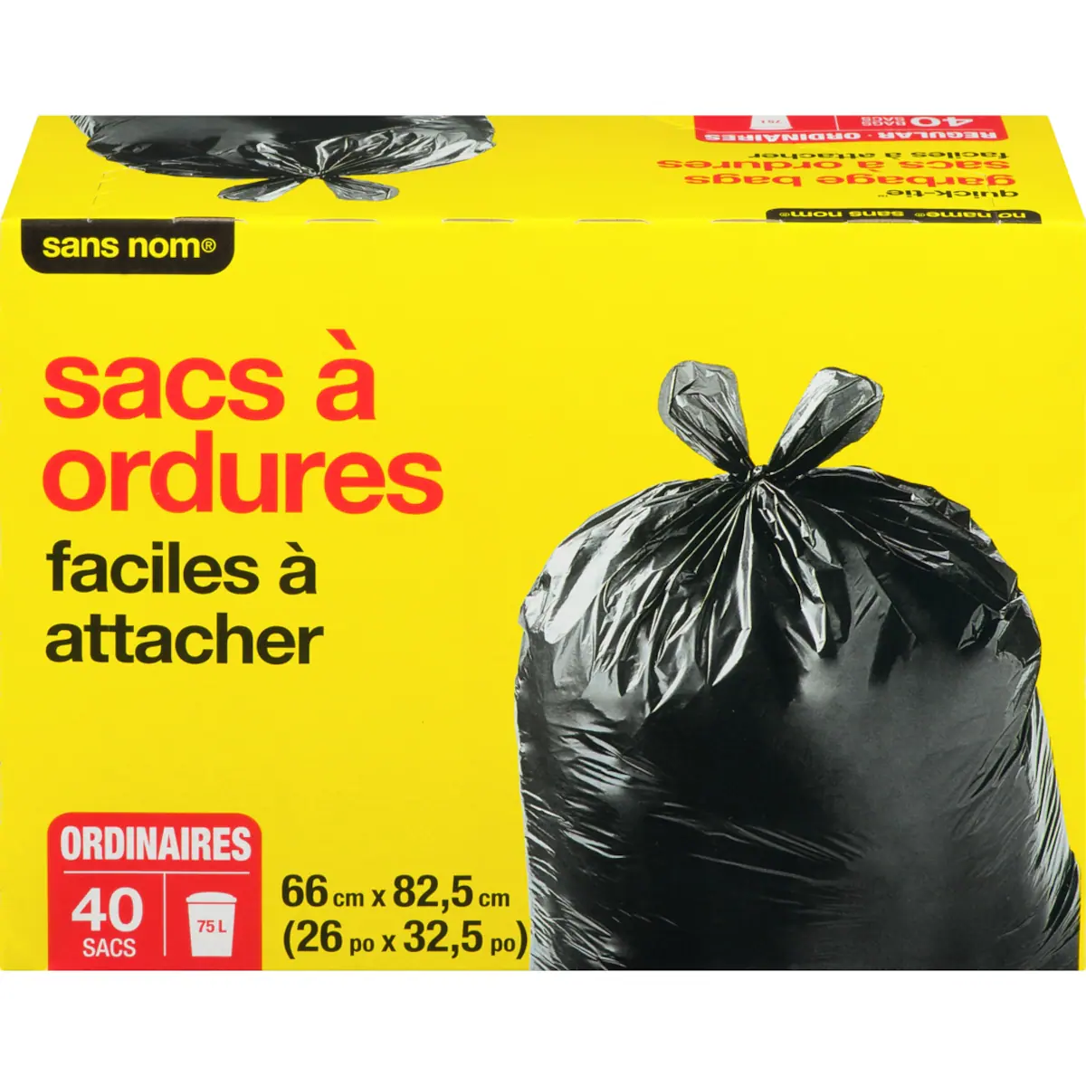 Sacs à ordures, ordinaires