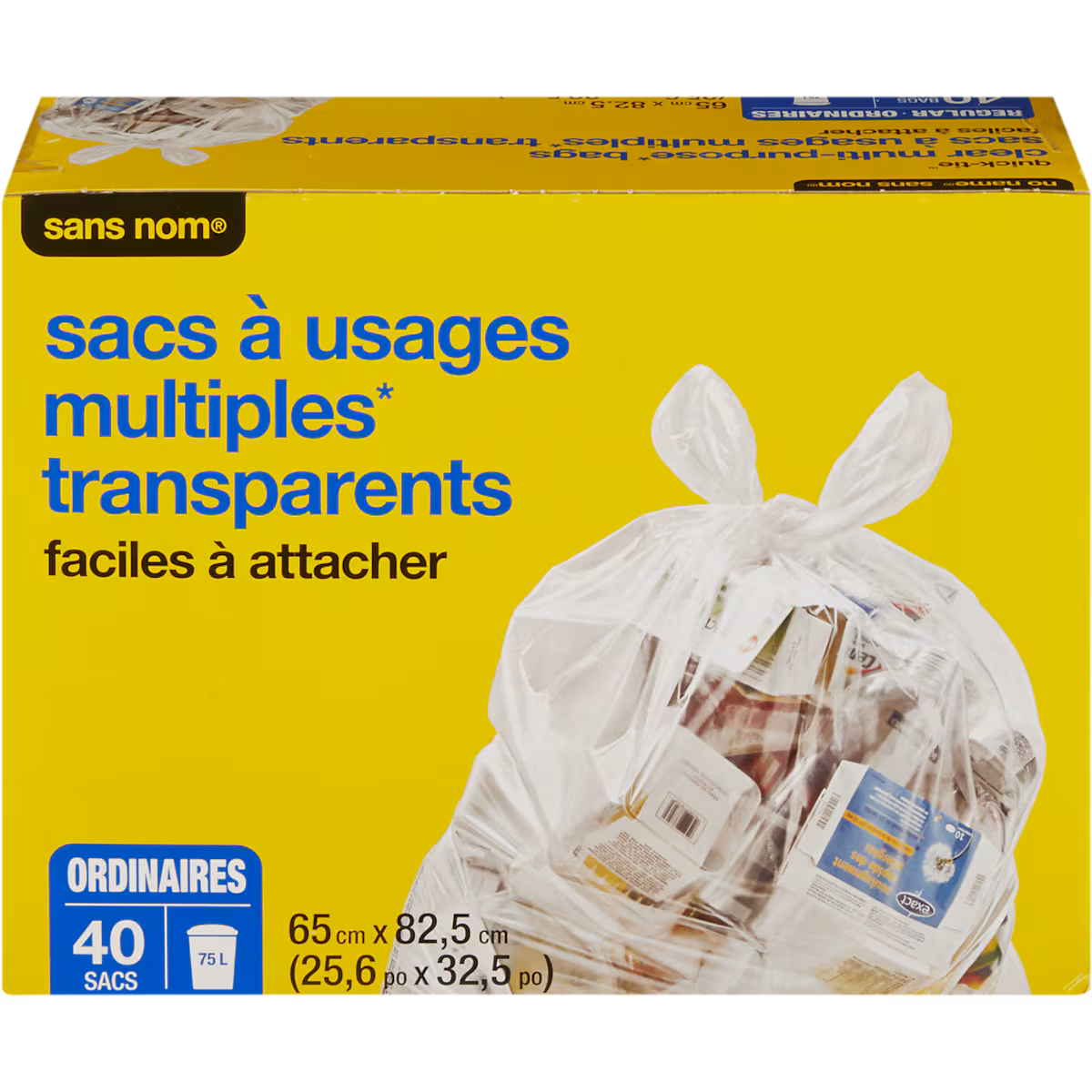 Sacs à usages multiples transparents faciles à attacher