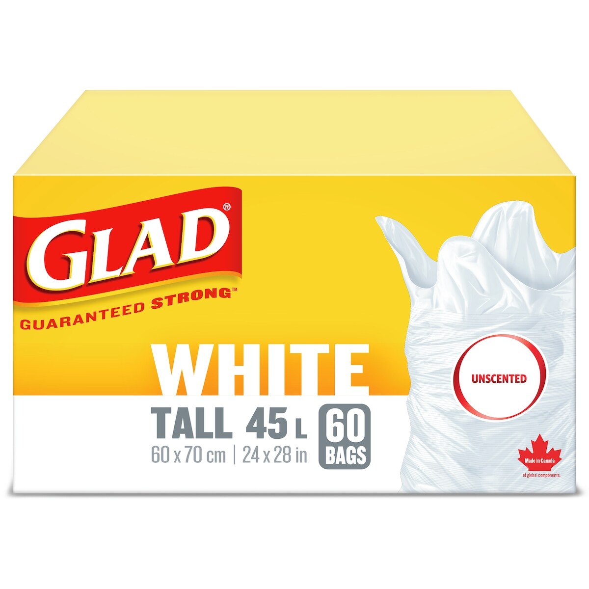 Sacs À Ordures Blancs Longs Non Parfumés De Glad