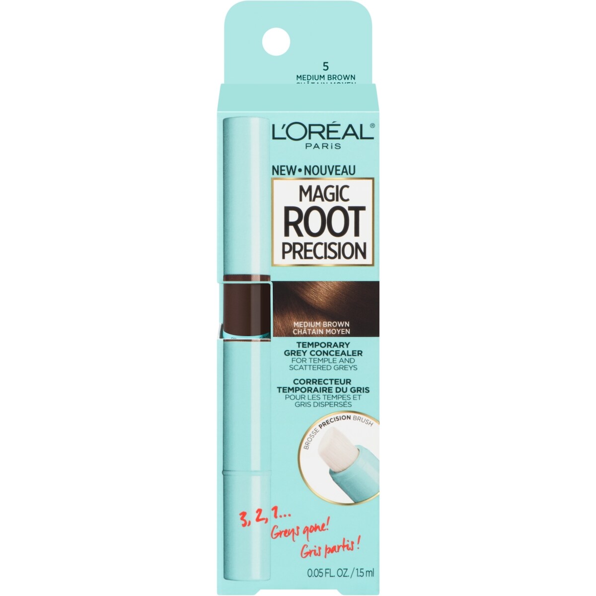 Retouche-repousses Magic Root Cover Up, brun moyen