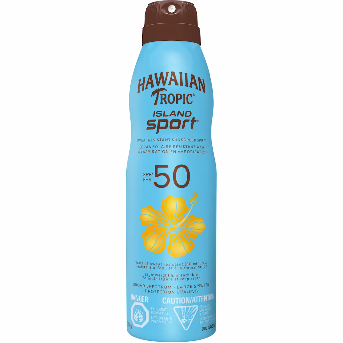 Island Sportécran solaire à FPS 50 résistant à la transpiration en vaporisateurultra-léger