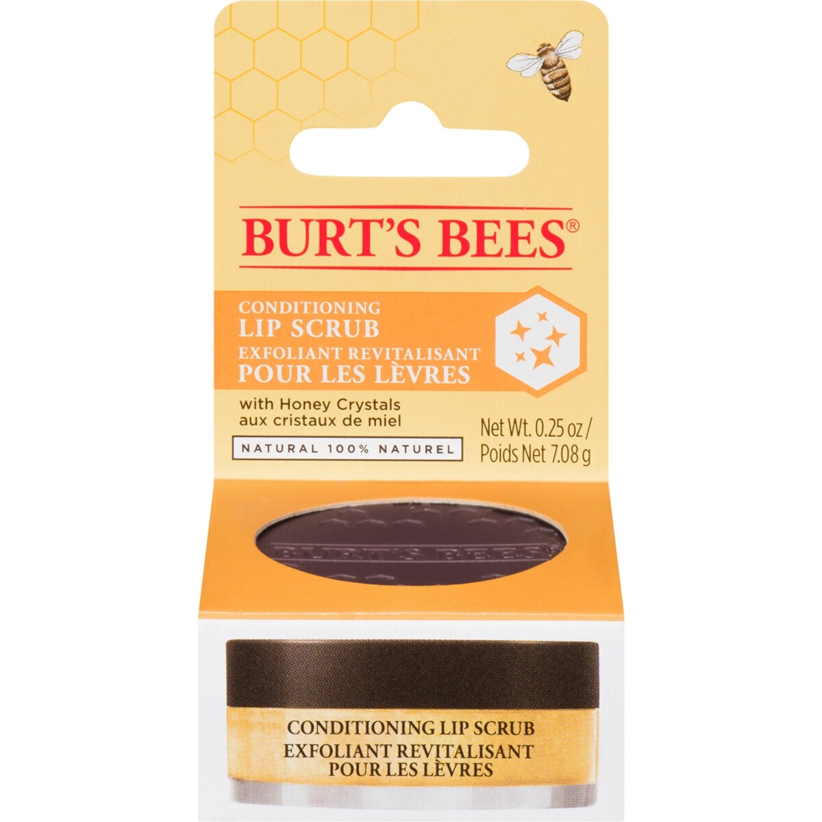 Exfoliant revitalisant pour les lèvres dorigine naturelle à 100% avec cristaux de miel