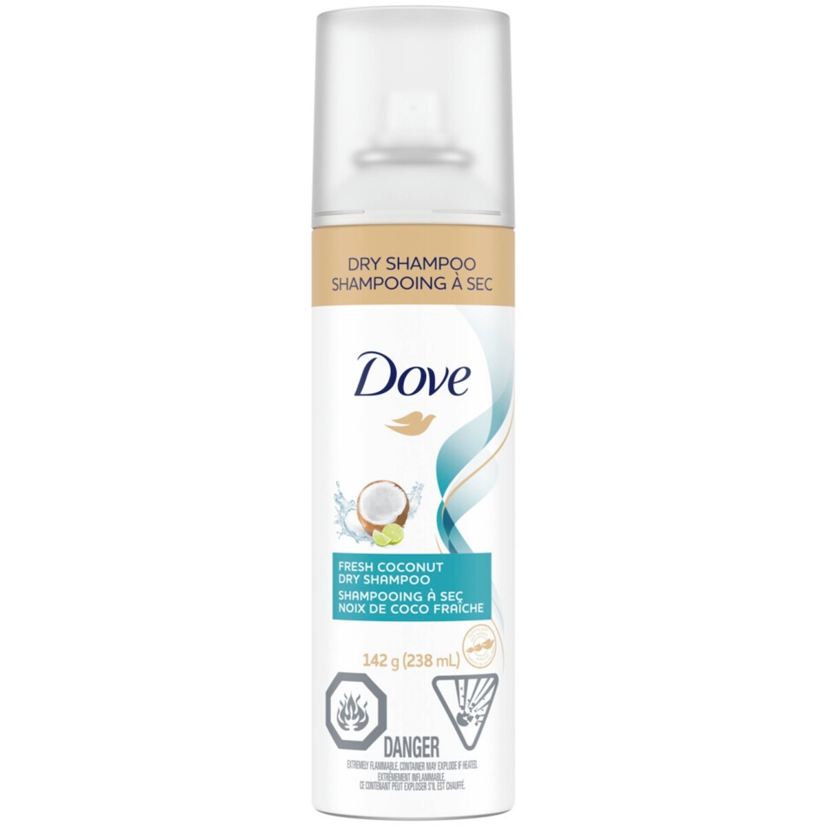 Shampooing sec avancé rafraîchit et ravive noix de coco fraîche