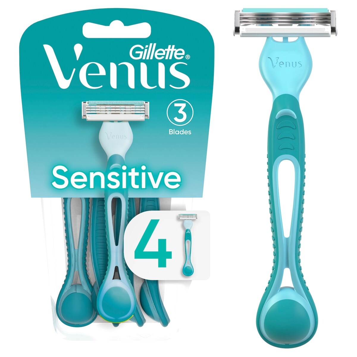 Rasoirs jetables Venus Simply3 Sensible pour femmes, emb. de4