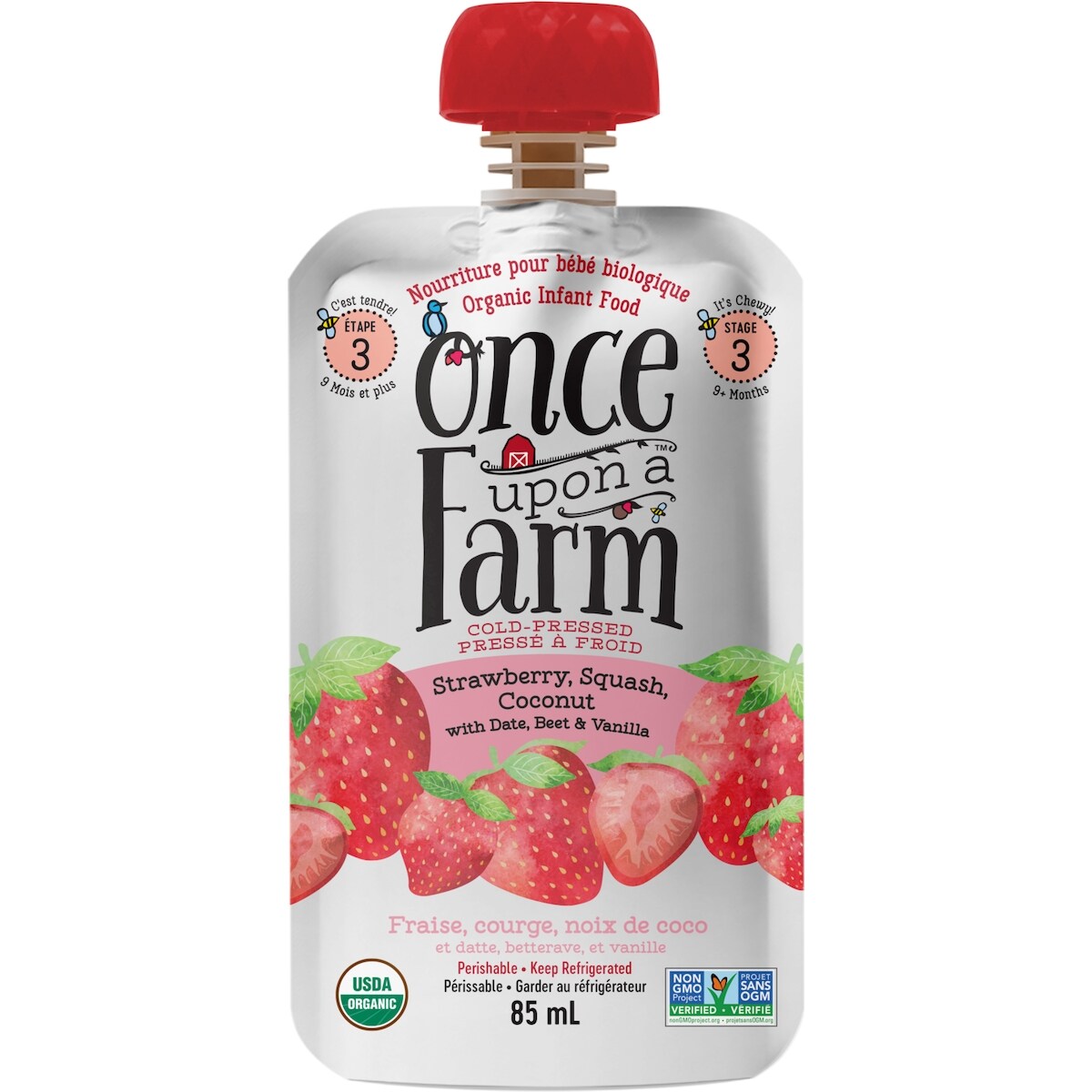 Fraise, courge, noix de coco et datte, betterave, et vanille