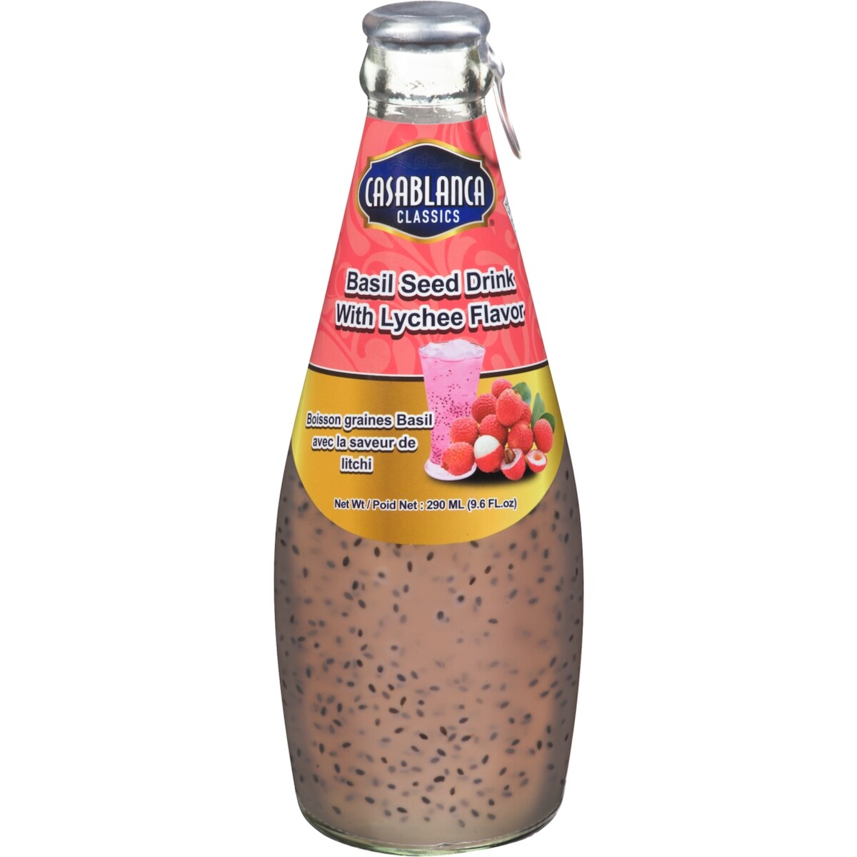 Boisson aux graines de basilic à saveur de litchi